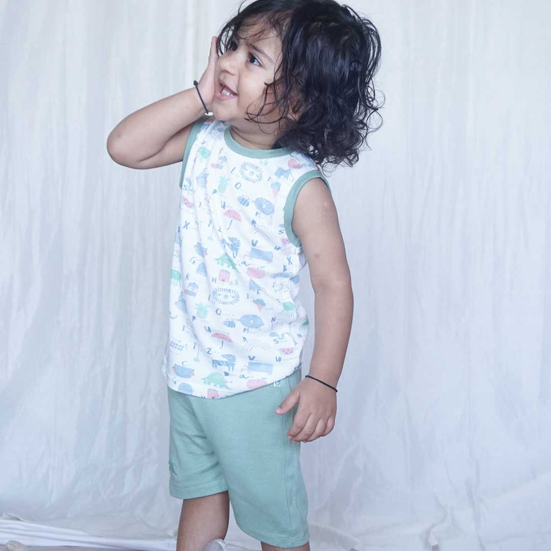 Printed & Plain Bamboo Sleeveless Vest