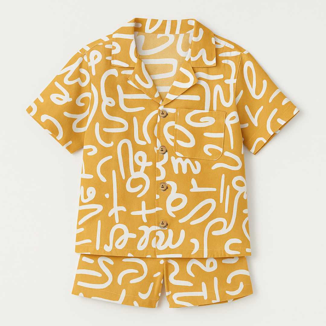 bamboo cambric shirt shorts set