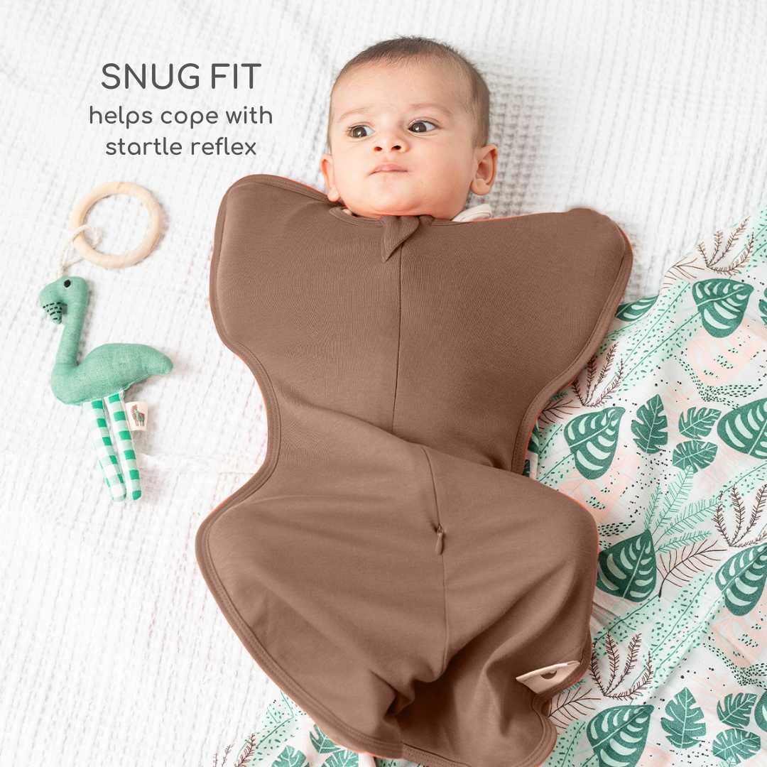 bamboo hands up swaddle pod for baby - solid colours