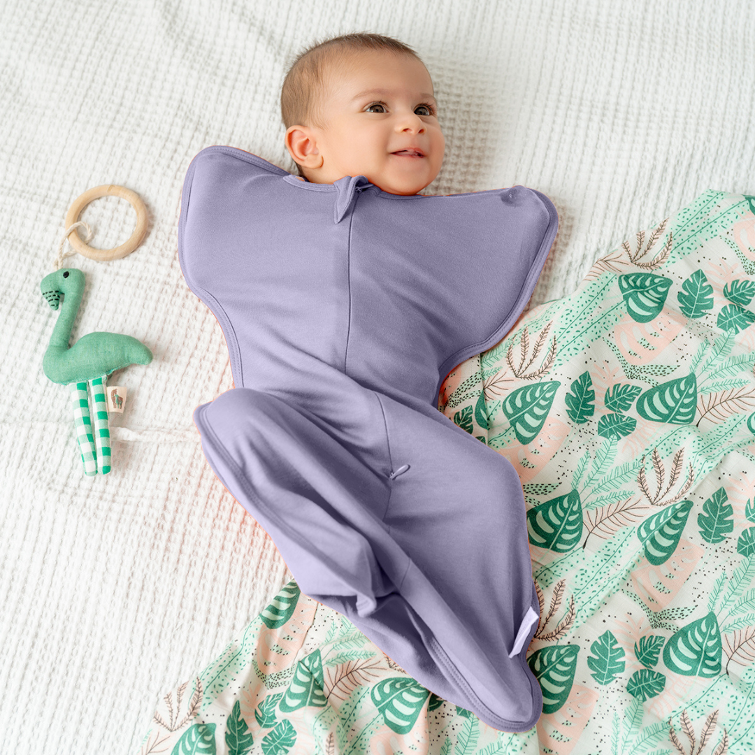 bamboo hands up swaddle pod for baby - solid colours