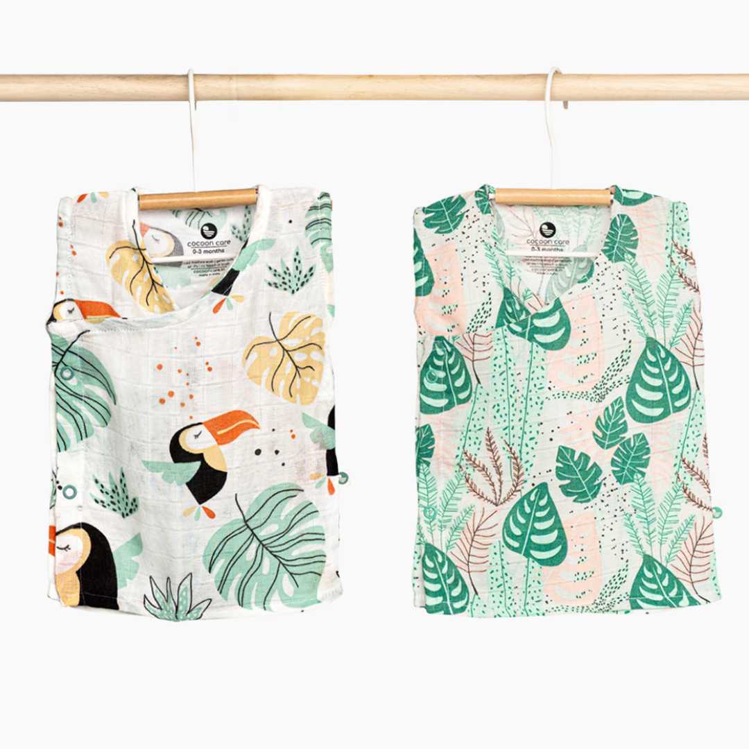 bamboo muslin kimono vest jhabla pack of 2