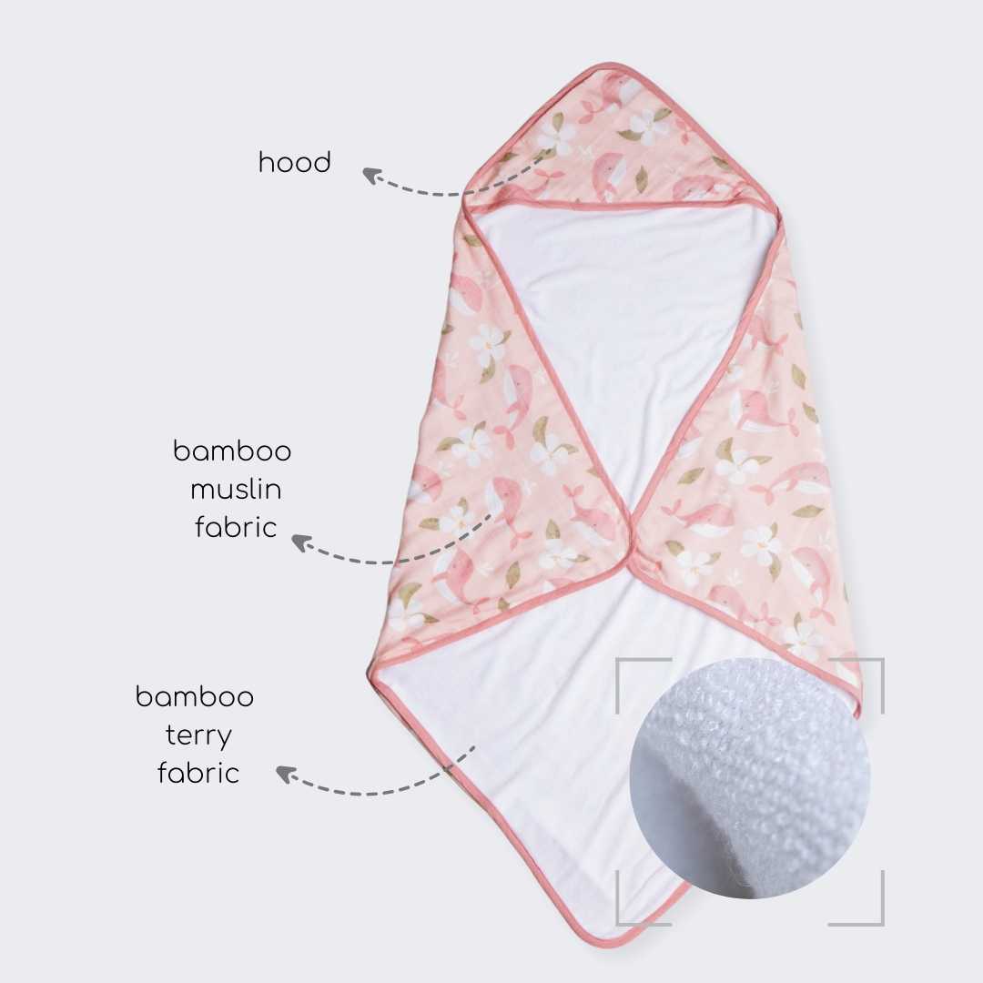 bamboo muslin + terry hooded towel - into the wild