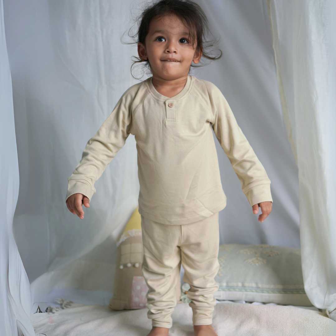 bamboo_cotton_pajama_top_coord_set_for_baby_toddler_in_beige_color