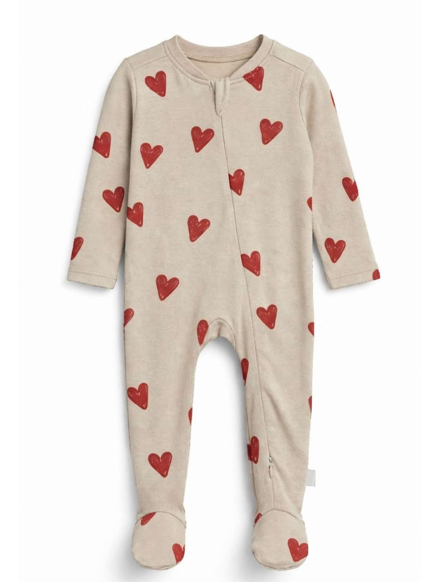 bamboo footed sleepsuit - valentine edit