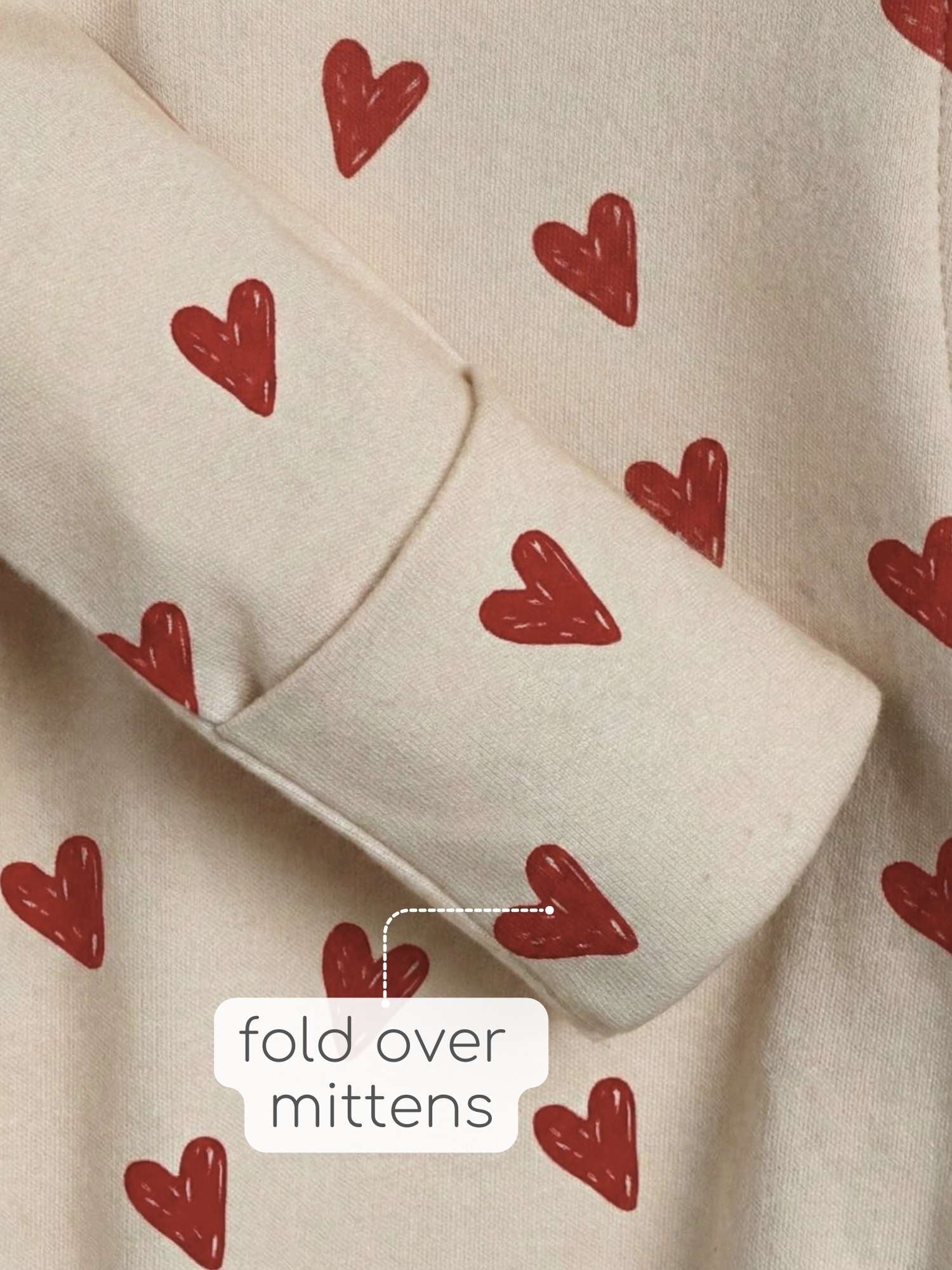 bamboo footed sleepsuit - valentine edit