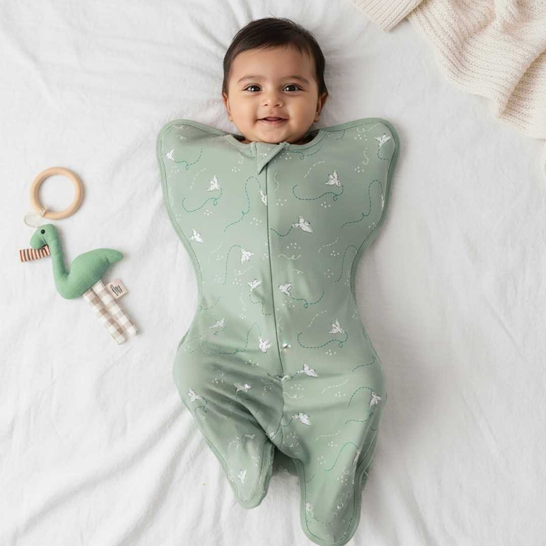 bamboo hands up swaddle pod for baby - prints