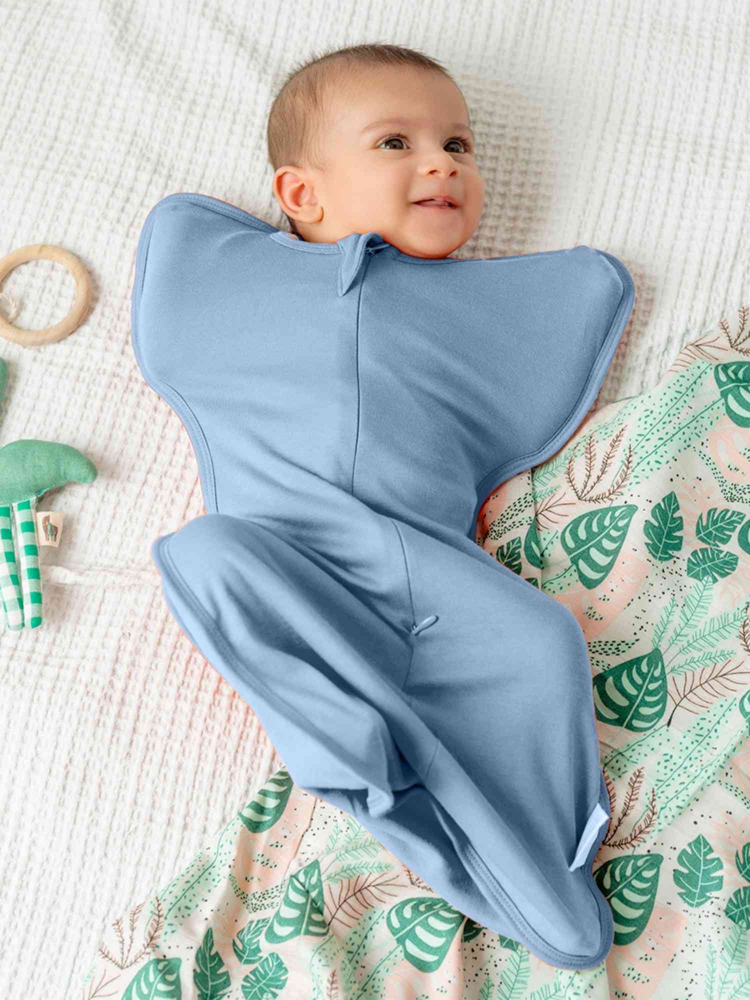 bamboo hands up swaddle pod for baby - solid colours