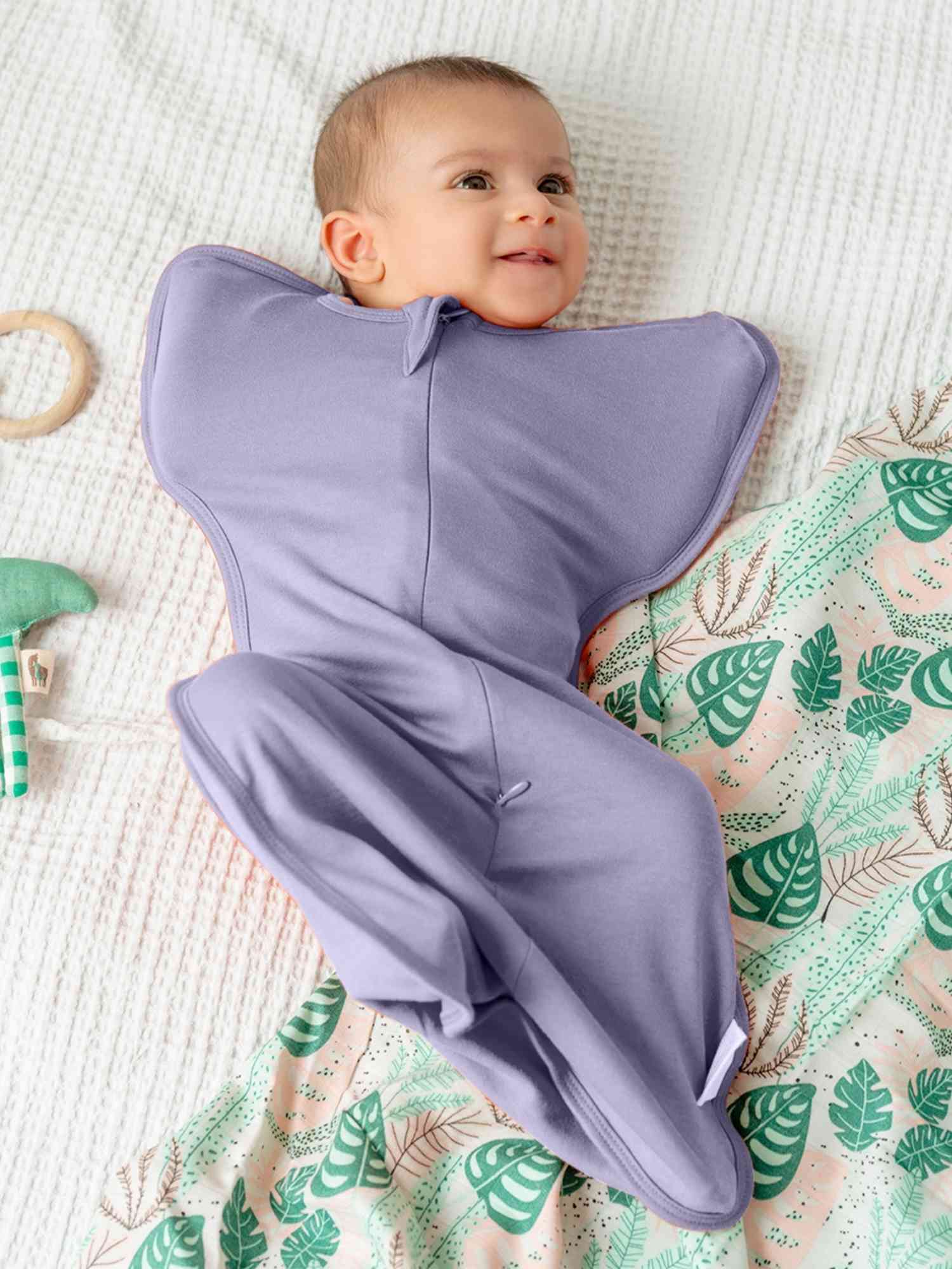 bamboo hands up swaddle pod for baby - solid colours