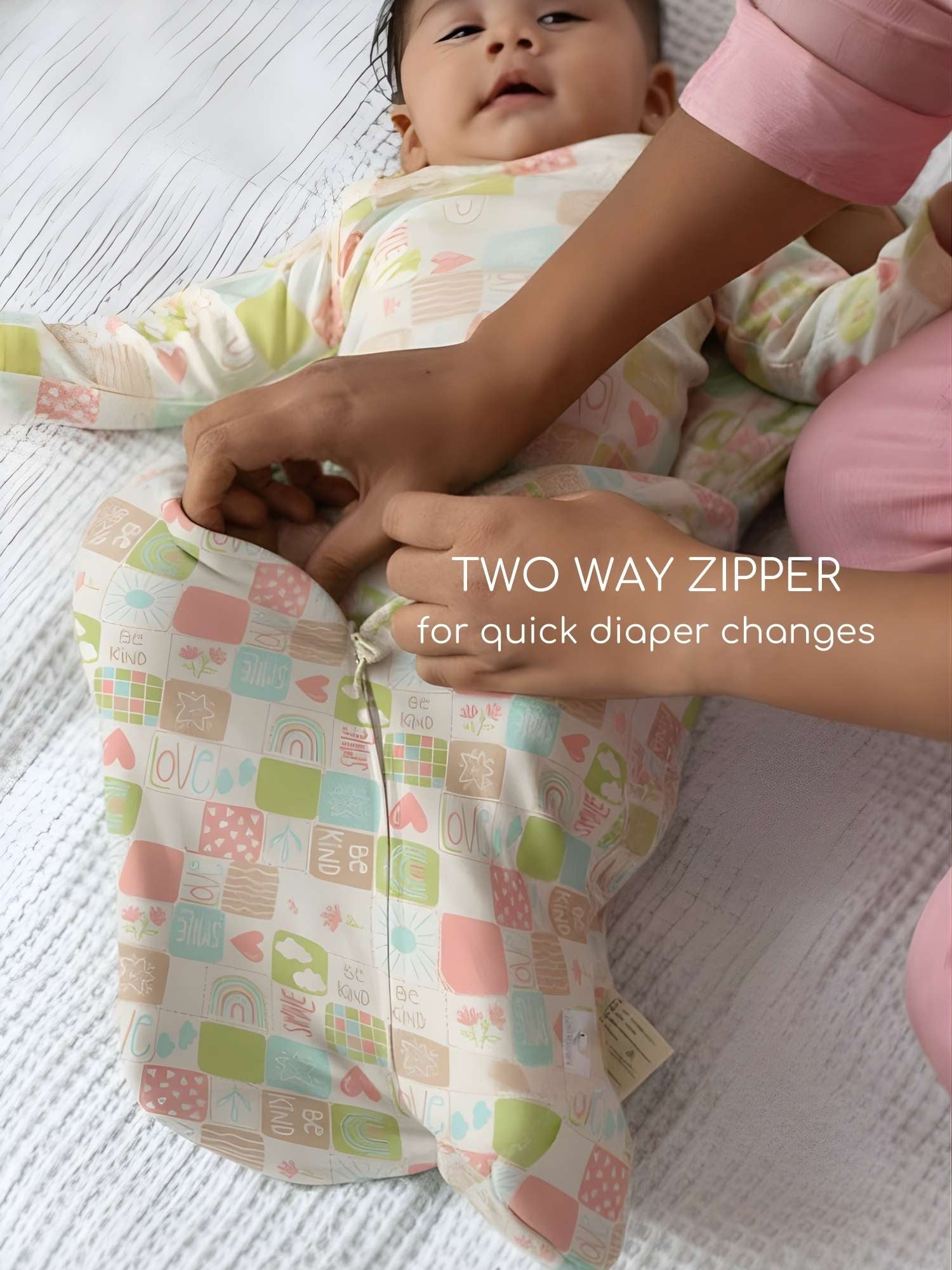 bamboo hands up swaddle pod for baby - prints