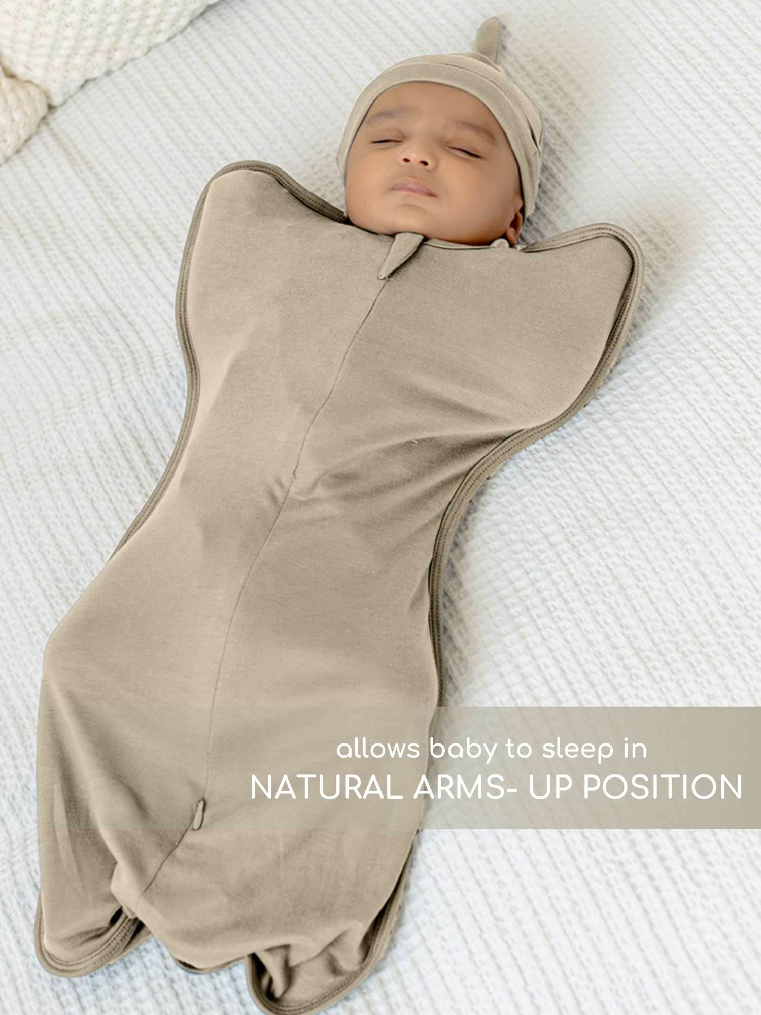 bamboo hands up swaddle pod for baby - solid colours