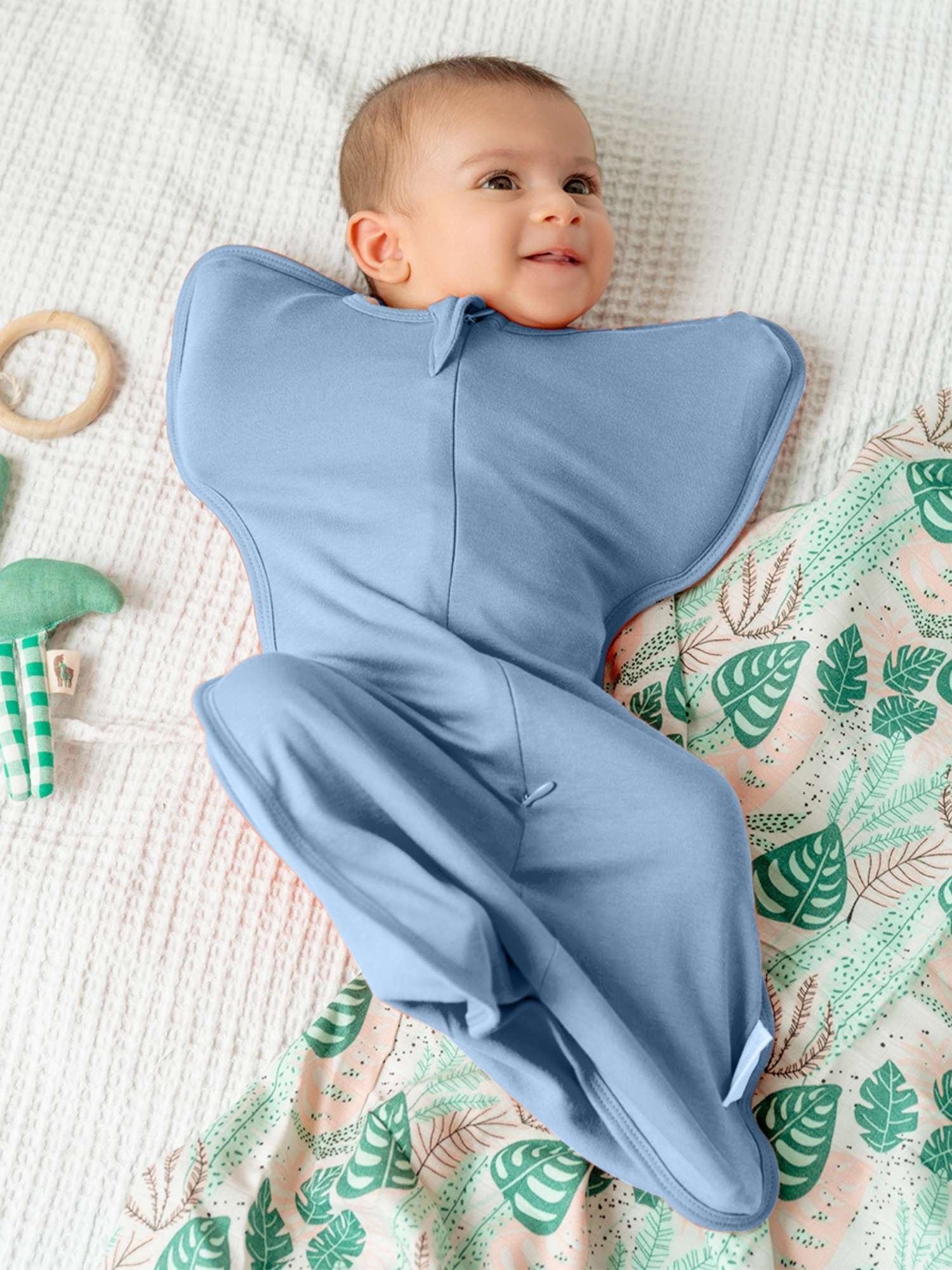 bamboo hands up swaddle pod for baby - solid colours