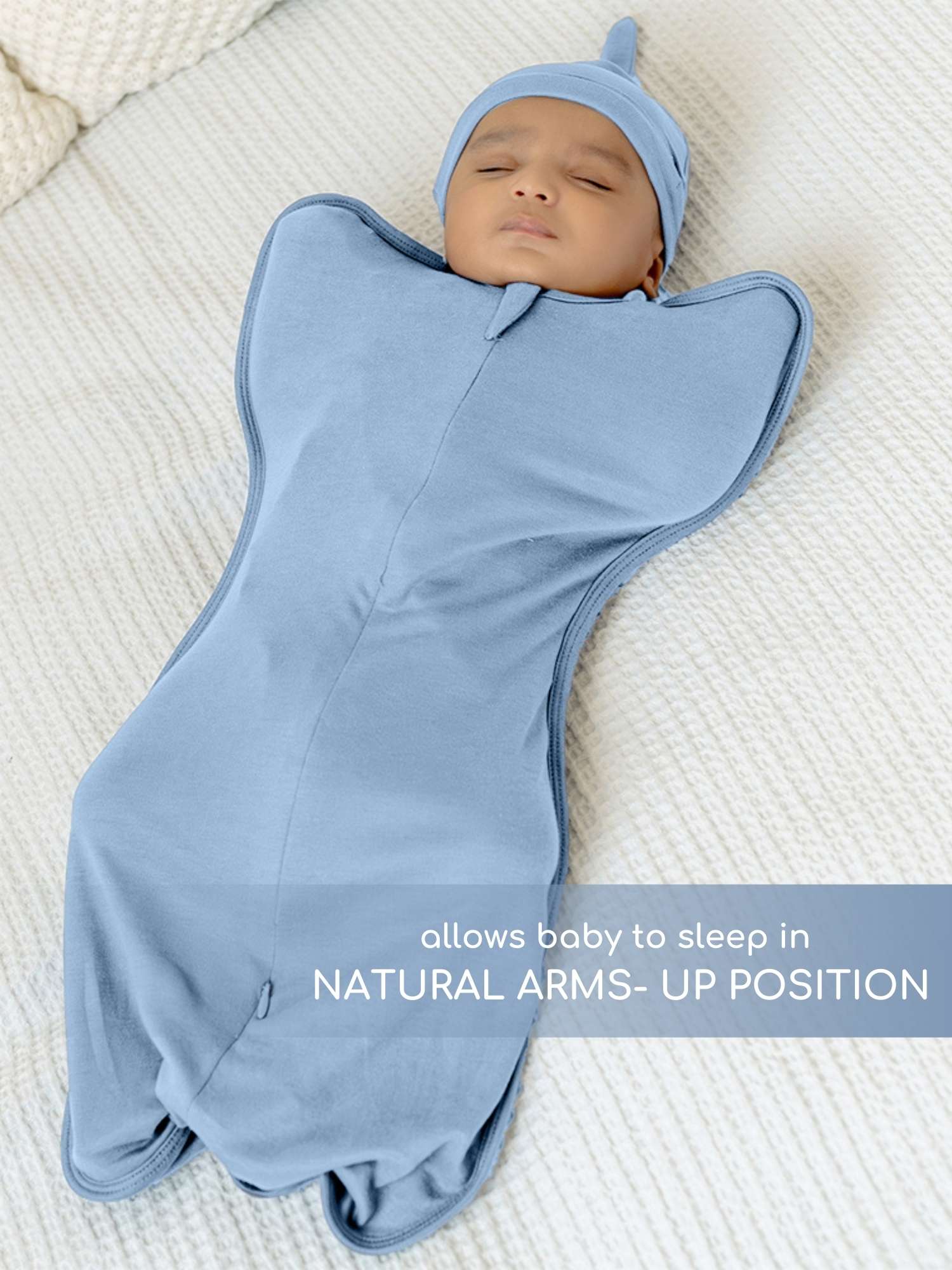 bamboo hands up swaddle pod for baby - solid colours