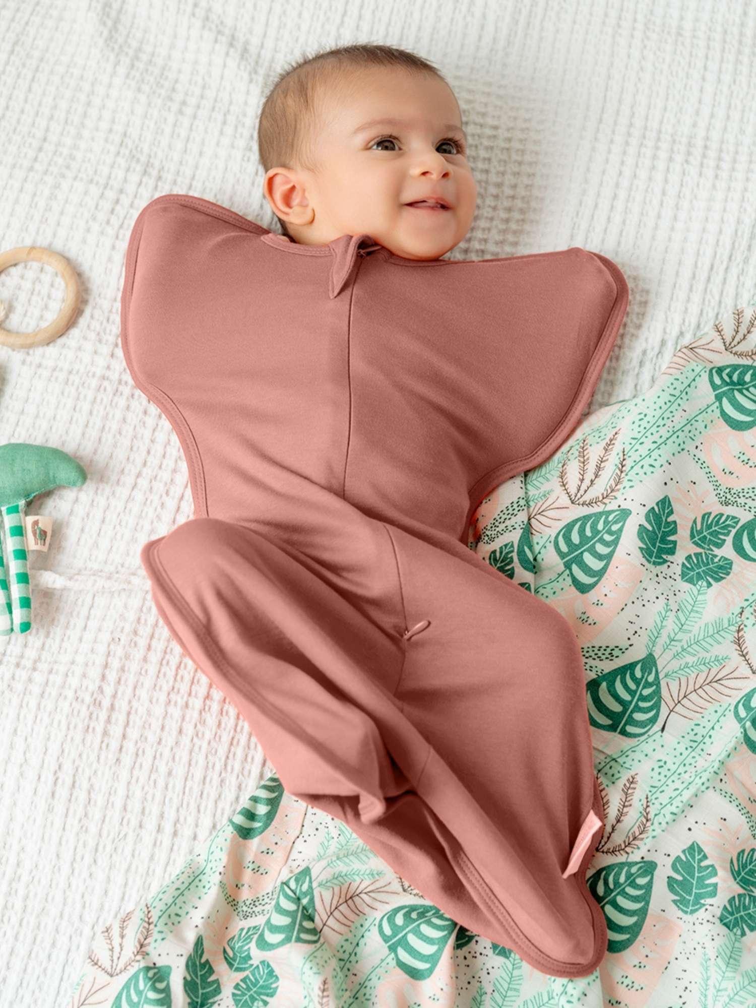 bamboo hands up swaddle pod for baby - solid colours