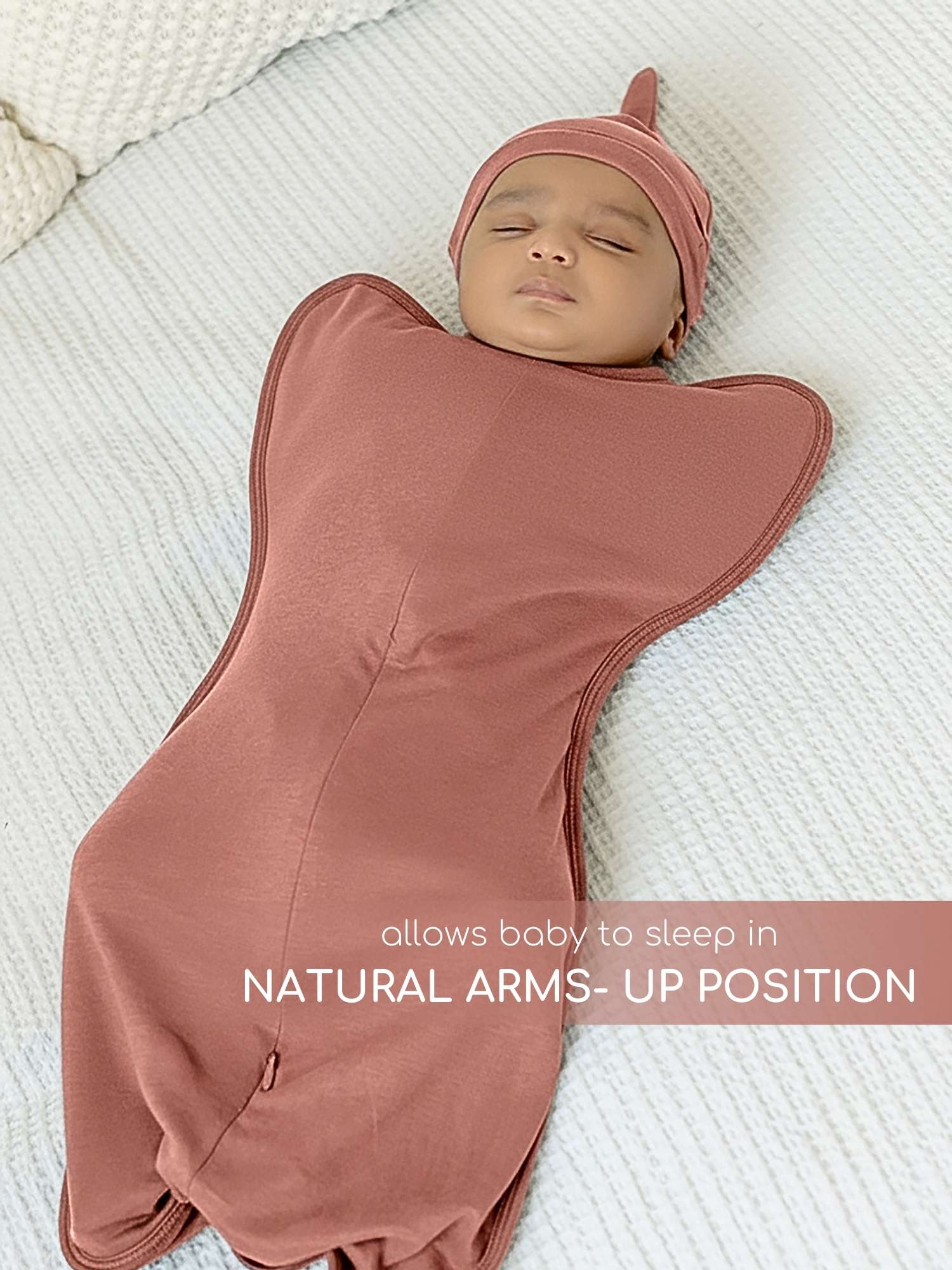 bamboo hands up swaddle pod for baby - solid colours