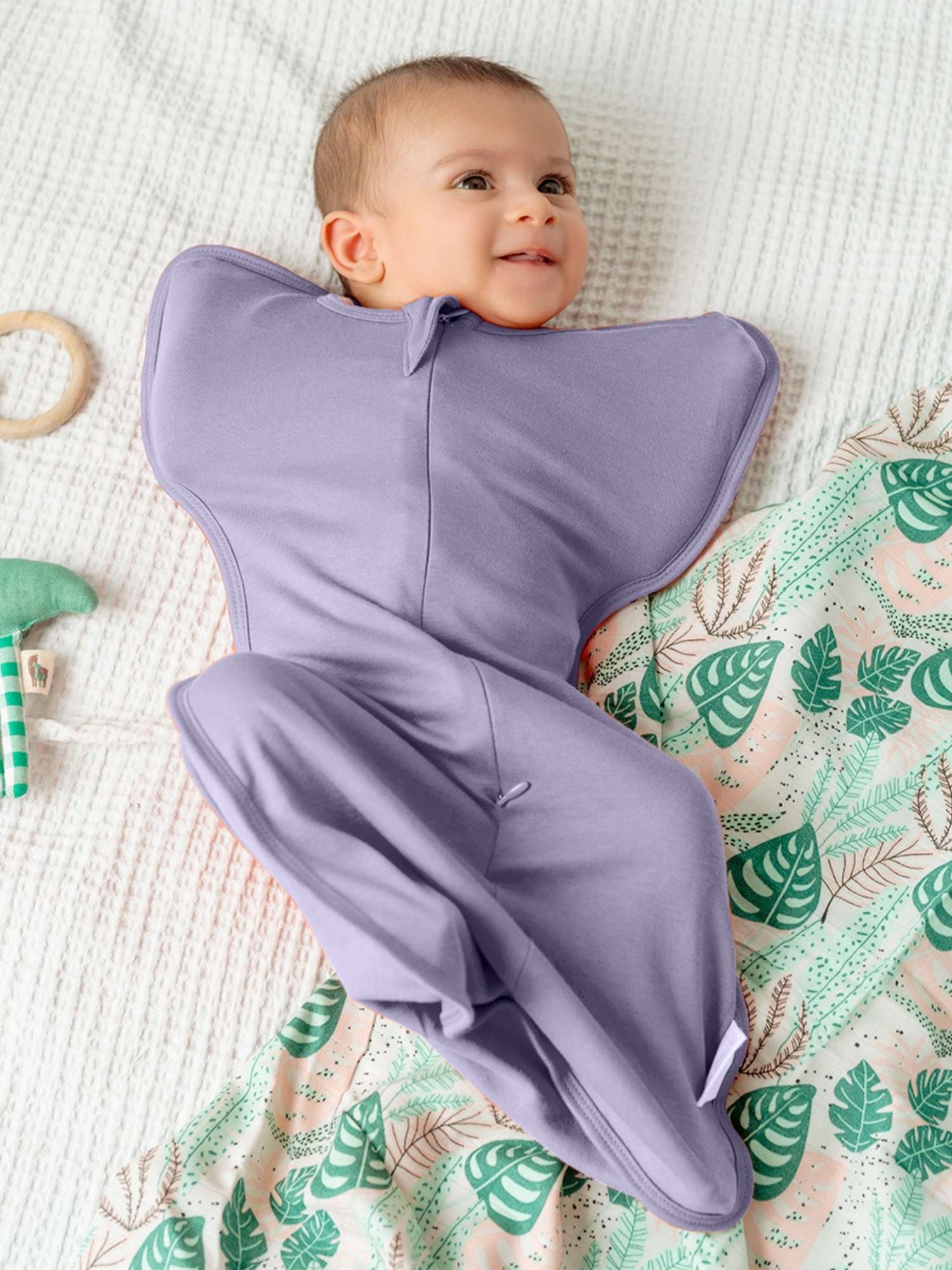 bamboo hands up swaddle pod for baby - solid colours
