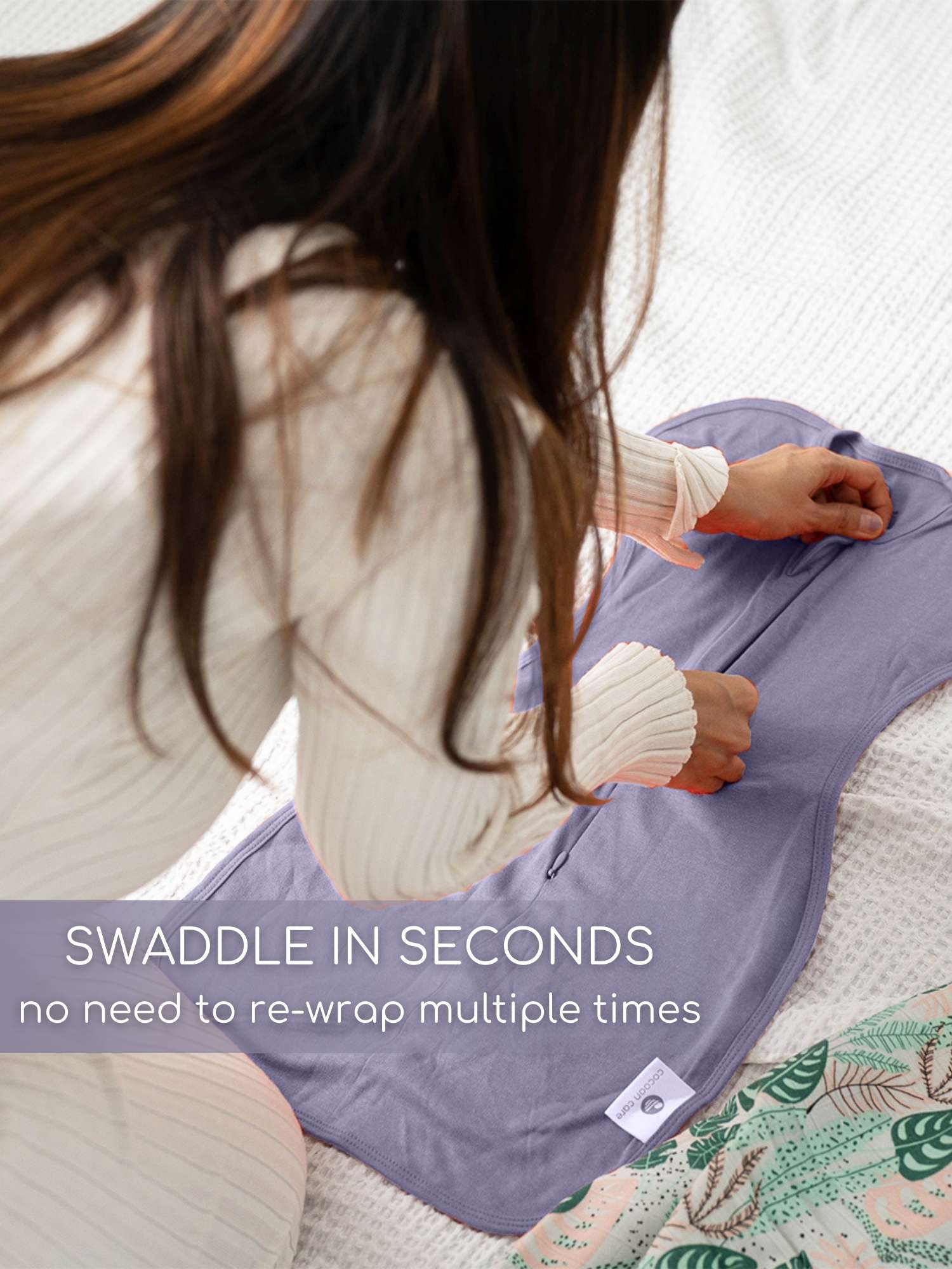 bamboo hands up swaddle pod for baby - solid colours