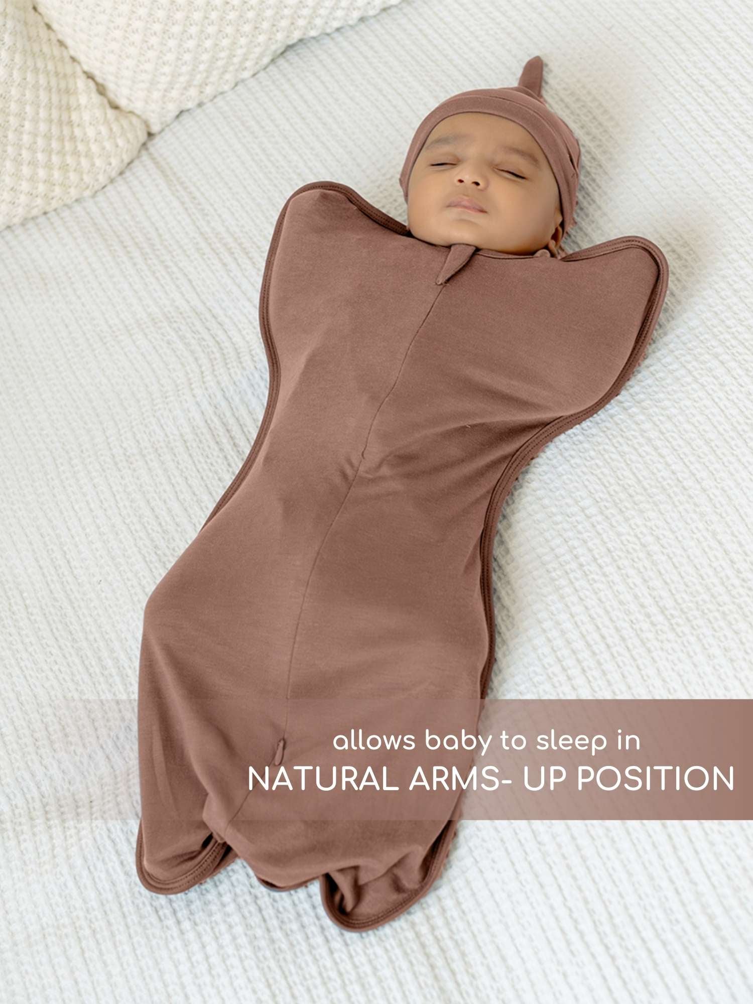 bamboo hands up swaddle pod for baby - solid colours