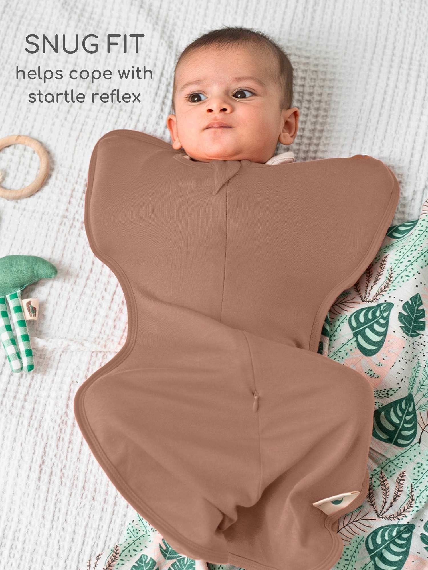 bamboo hands up swaddle pod for baby - solid colours