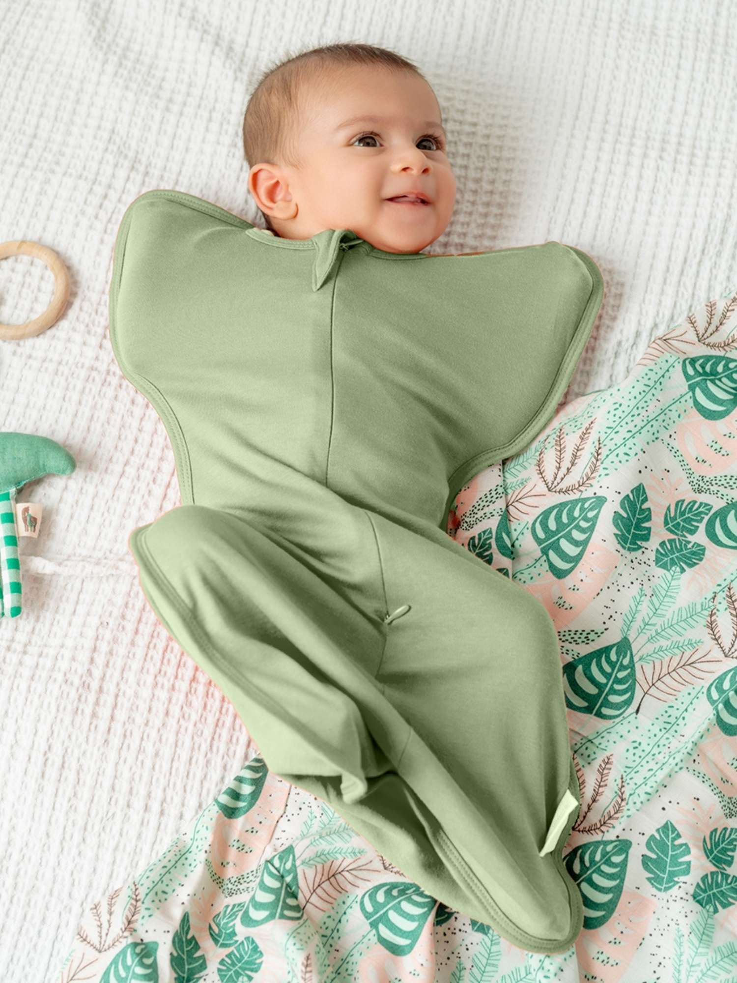 bamboo hands up swaddle pod for baby - solid colours