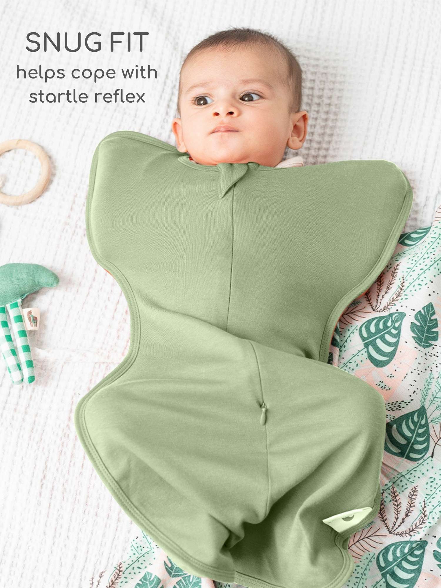 bamboo hands up swaddle pod for baby - solid colours