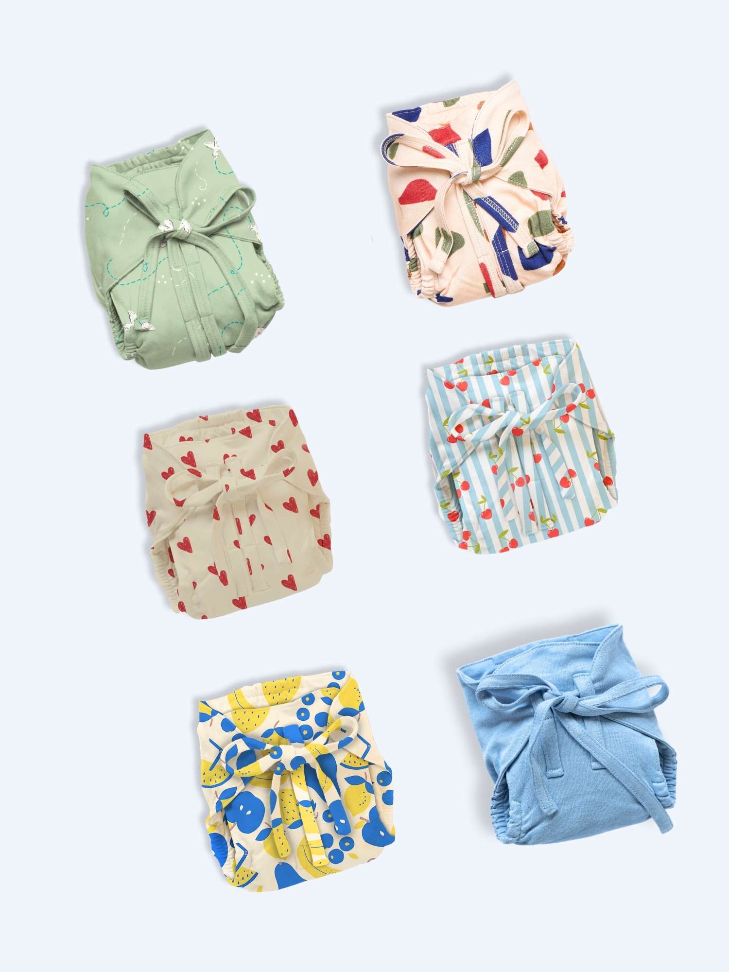 bamboo knit cloth nappy pack of 6