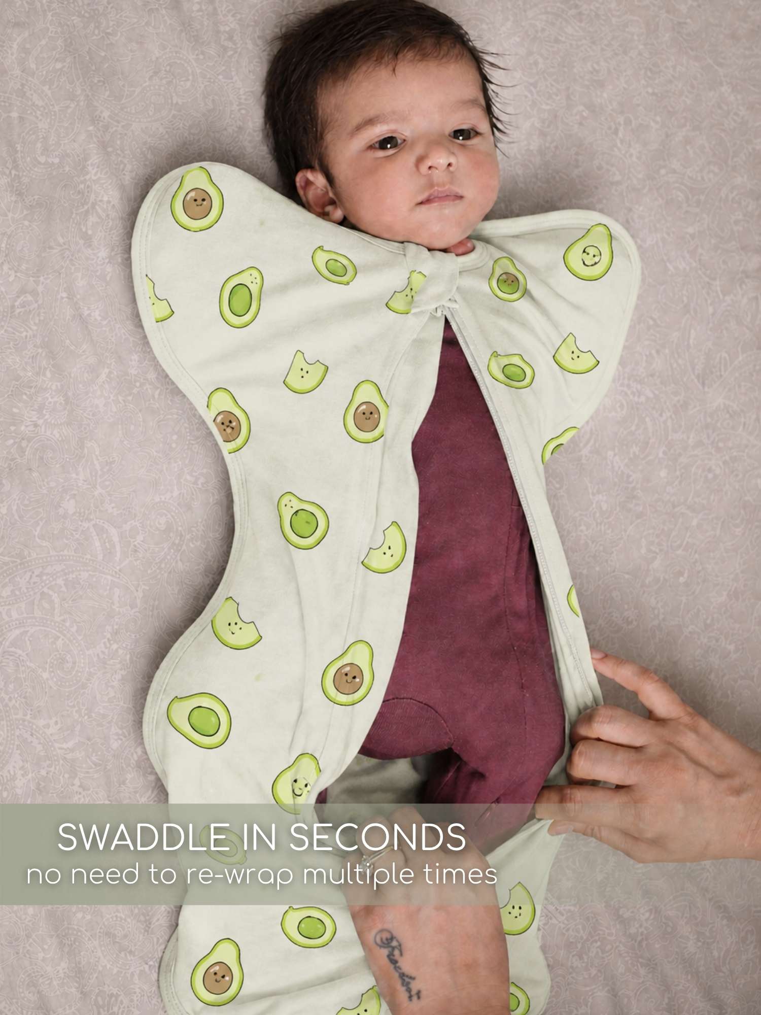 bamboo hands up swaddle pod for baby