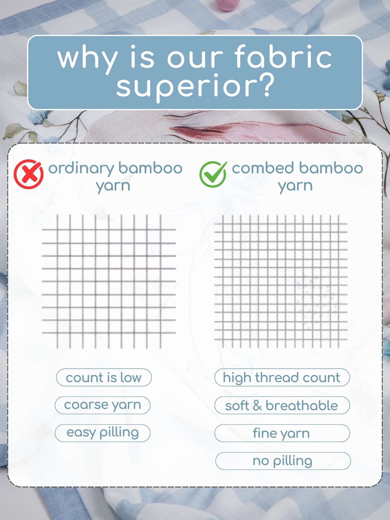 bamboo muslin baby blanket - placement print