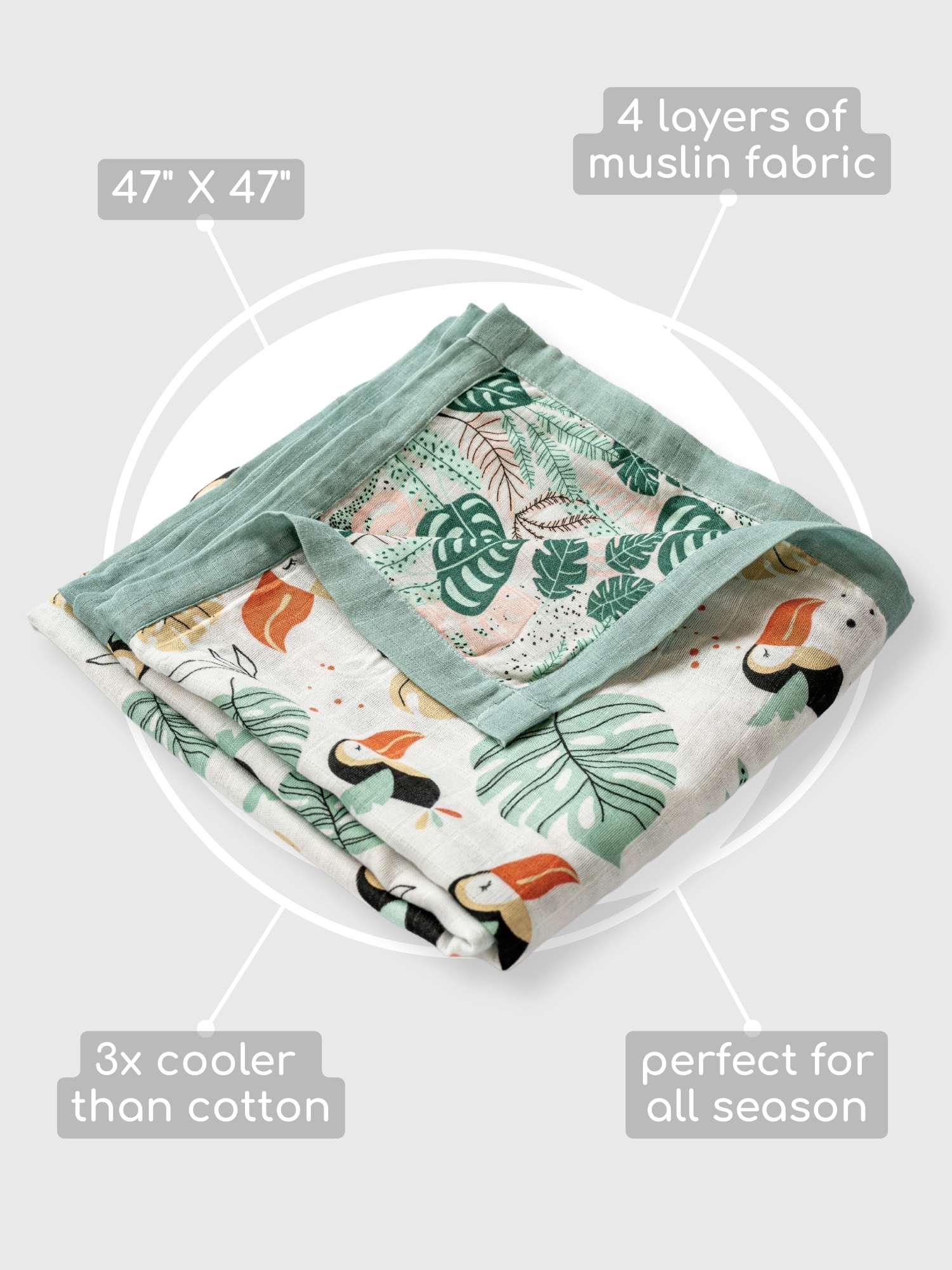 bamboo muslin double-sided baby blanket