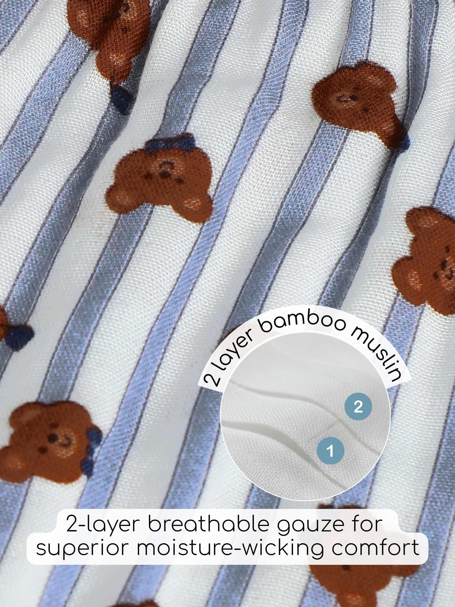 bamboo muslin nightsuit set