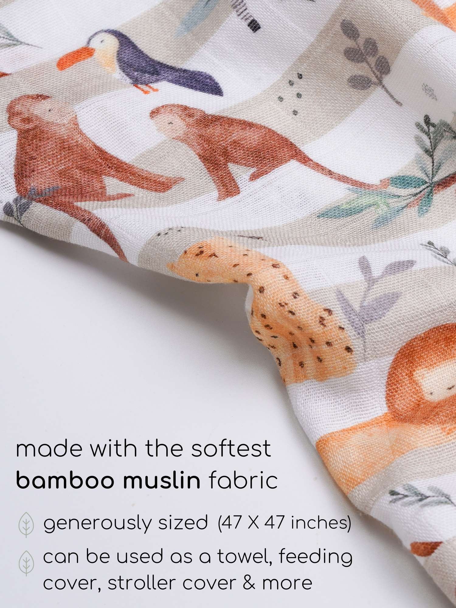 bamboo muslin swaddle - into the wild