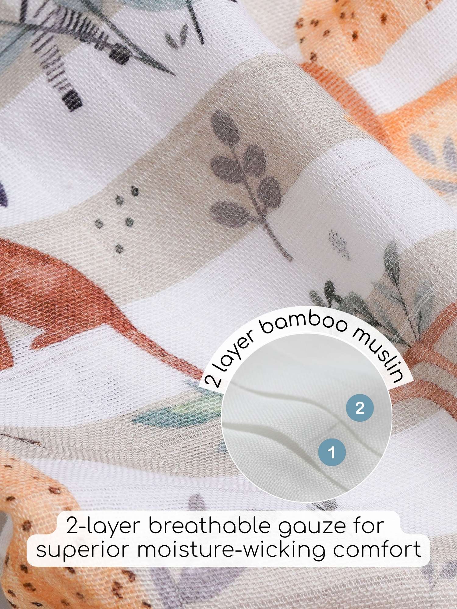 bamboo muslin swaddle - into the wild