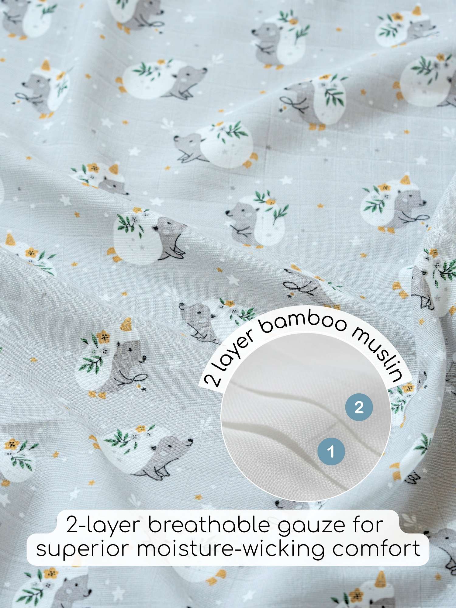 bamboo muslin swaddle - into the wild