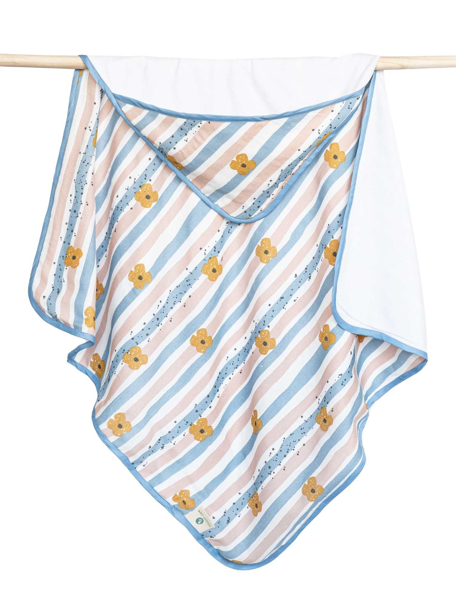 bamboo muslin + terry hooded towel - abstract world