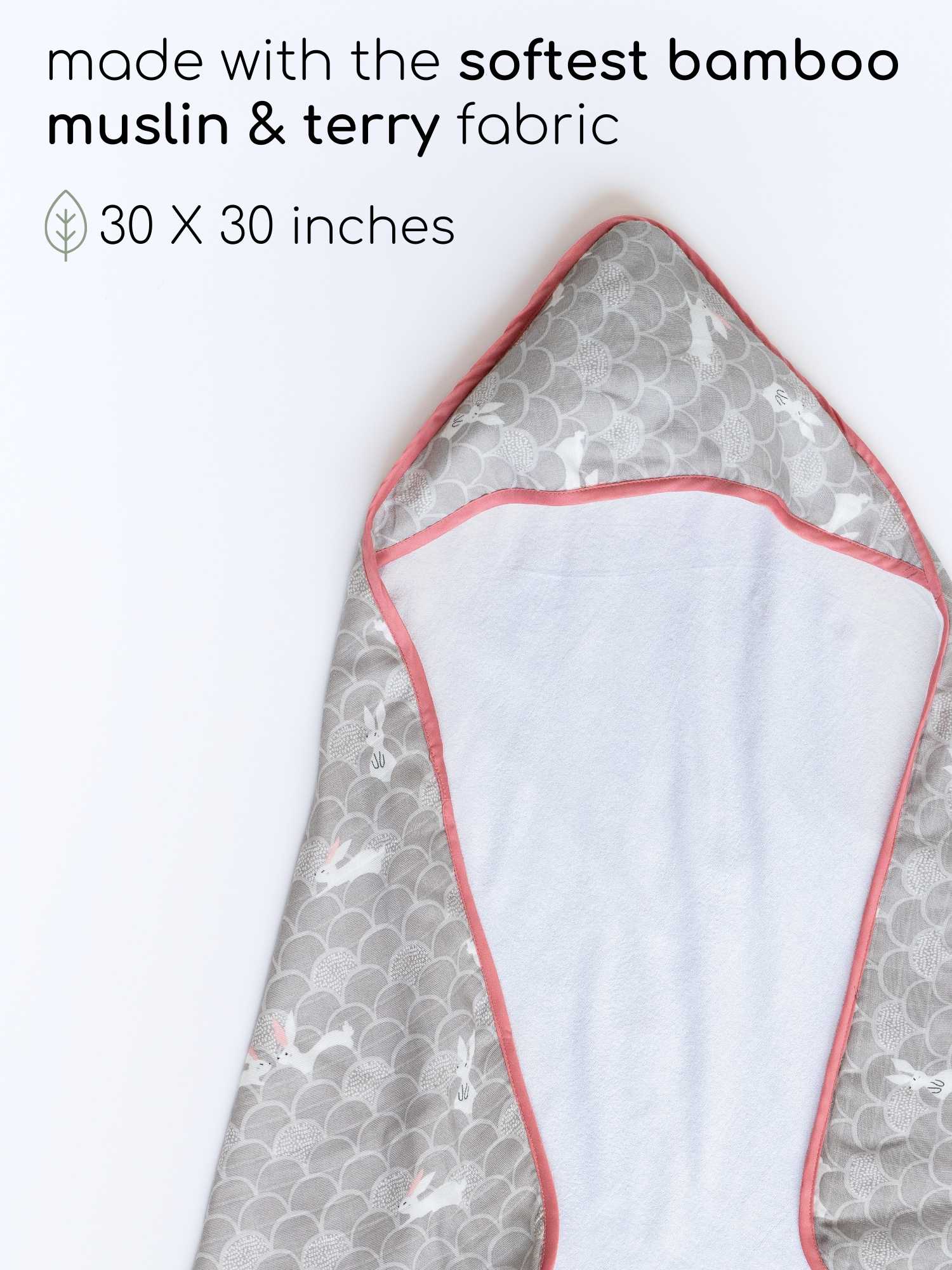 bamboo muslin + terry hooded towel - abstract world