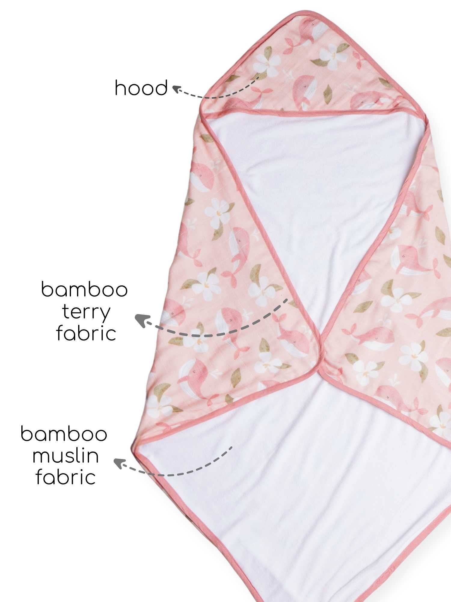 bamboo muslin + terry hooded towel - into the wild