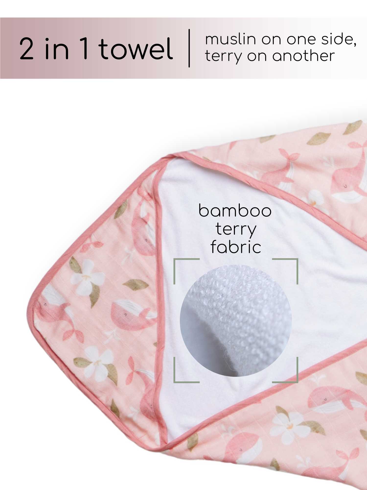 bamboo muslin + terry hooded towel - into the wild