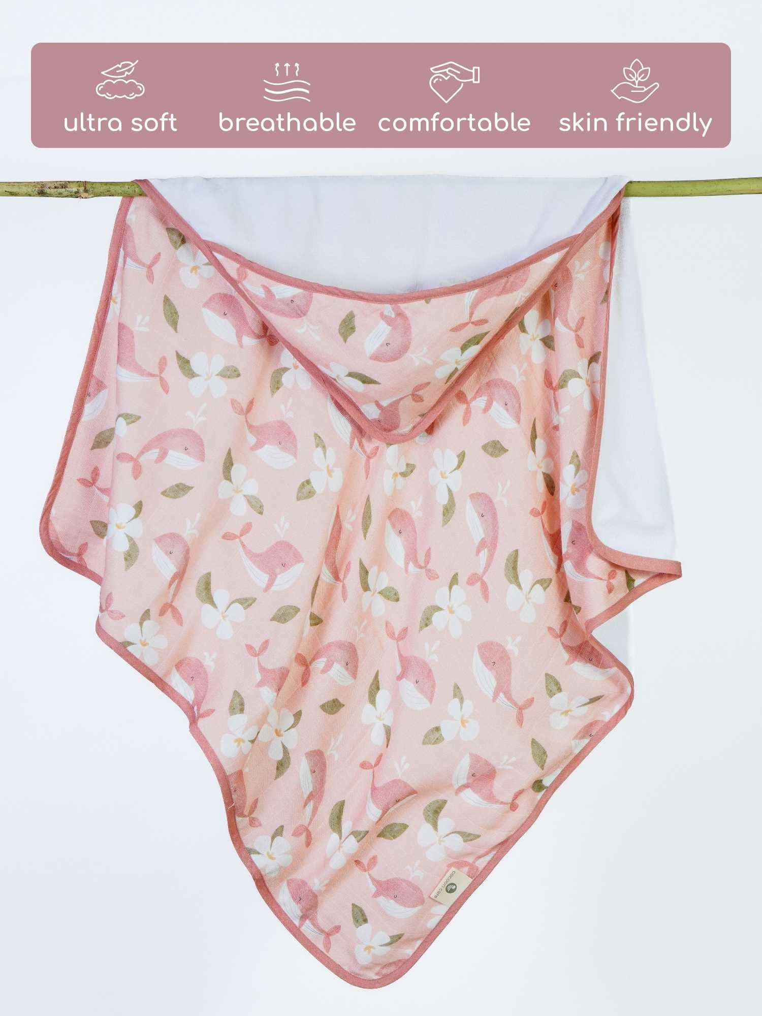 bamboo muslin + terry hooded towel - into the wild