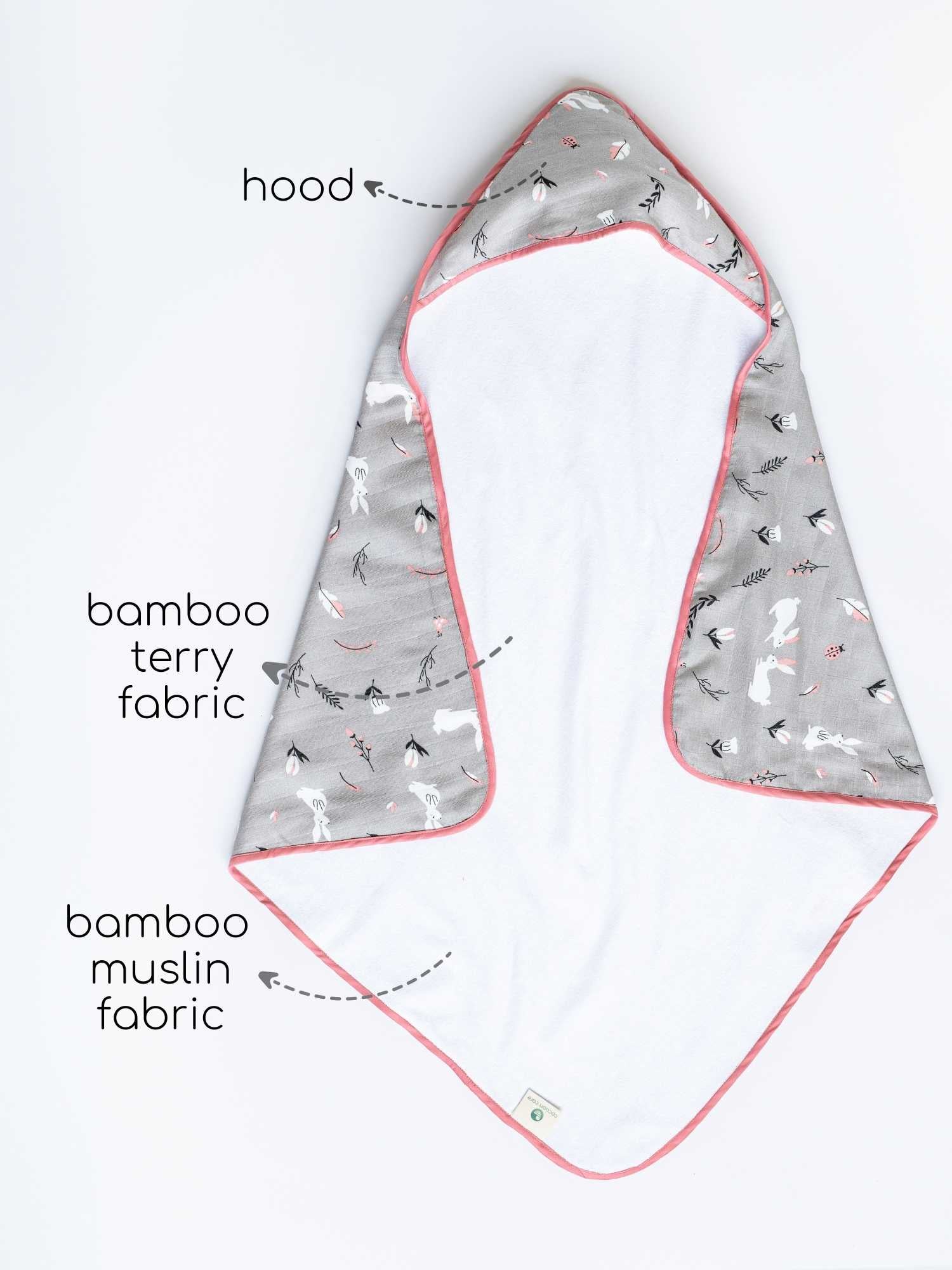 bamboo muslin + terry hooded towel - into the wild
