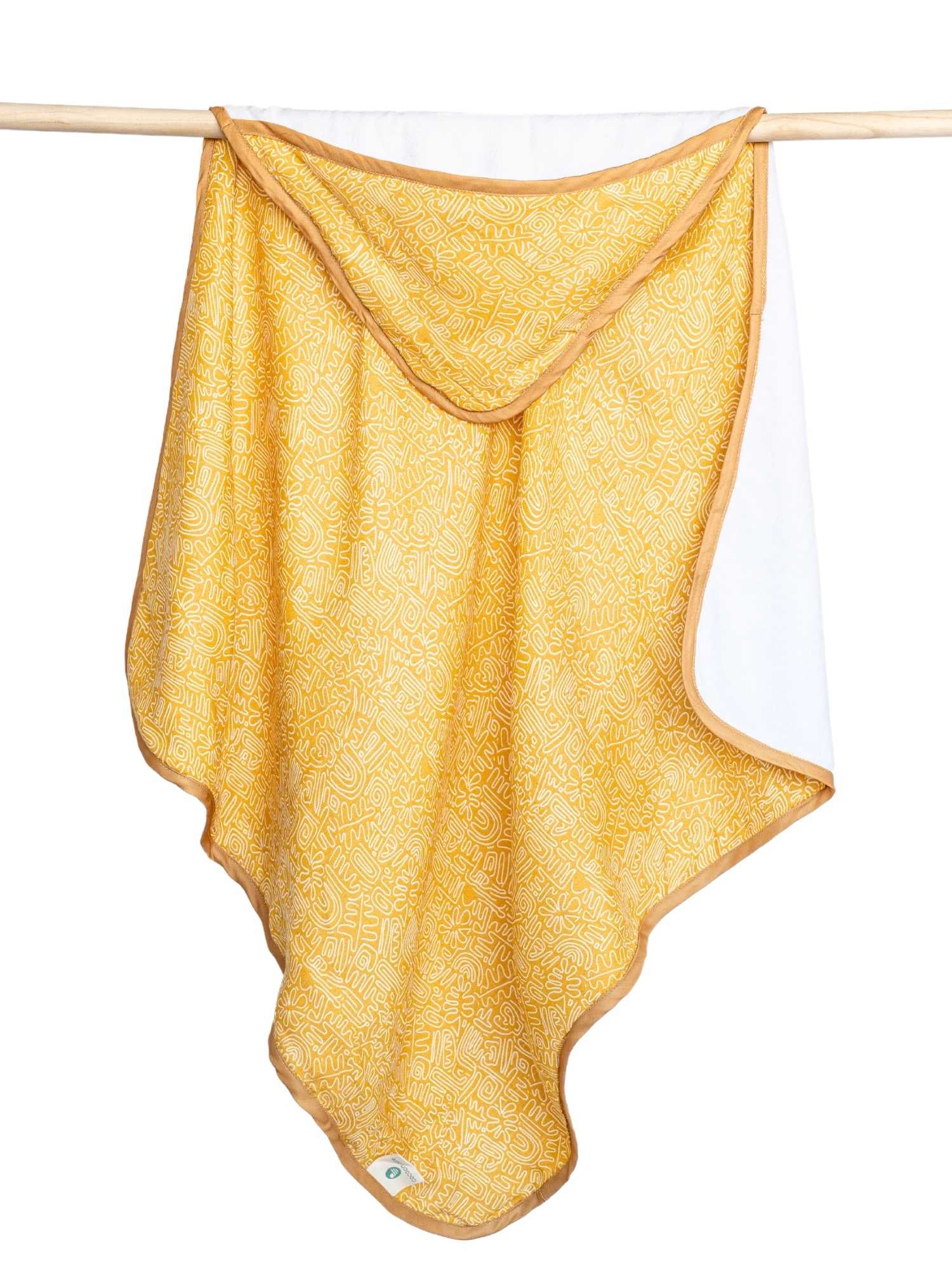 bamboo muslin + terry hooded towel - abstract world