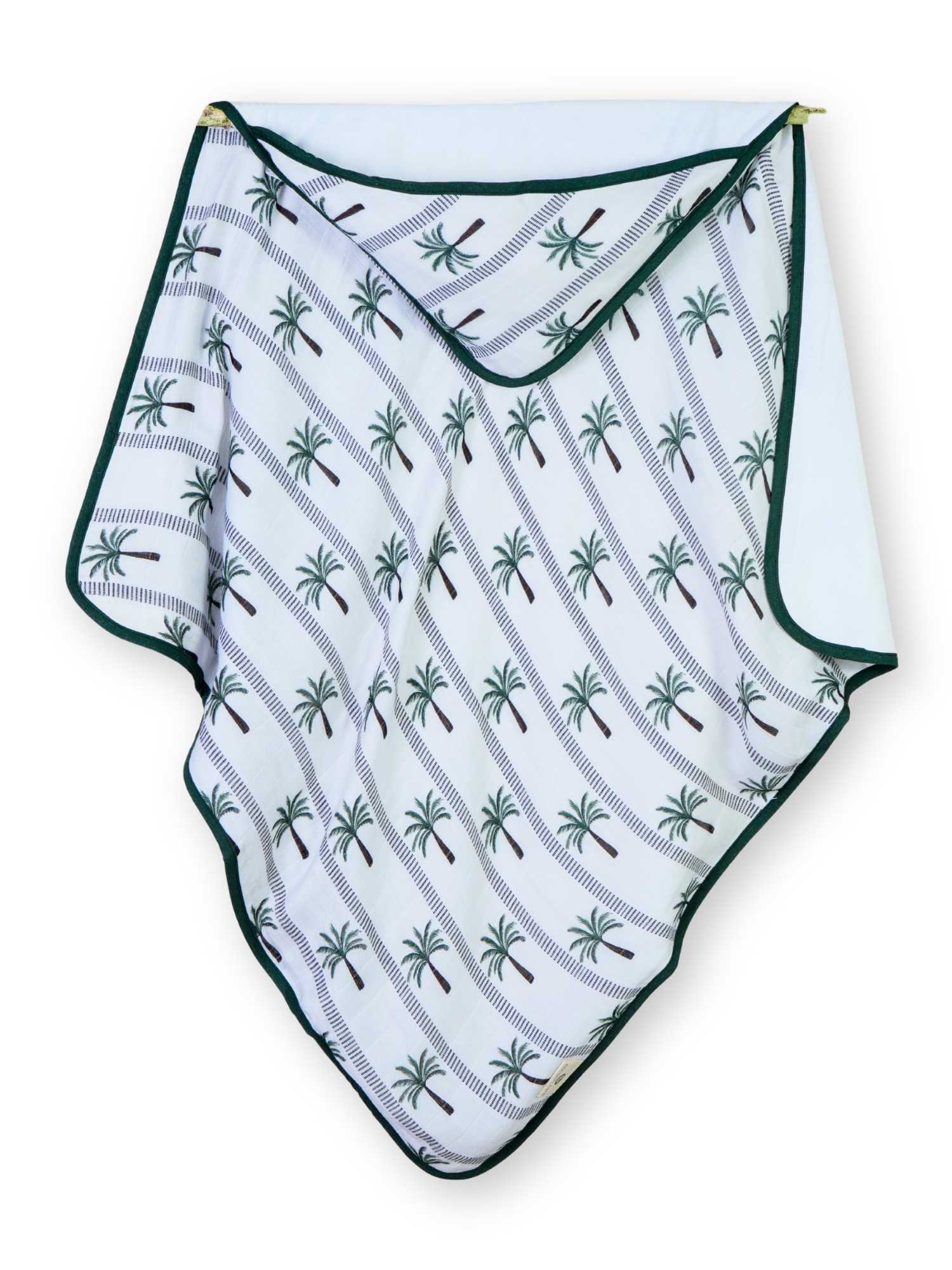 bamboo muslin + terry hooded towel - enchanted garden