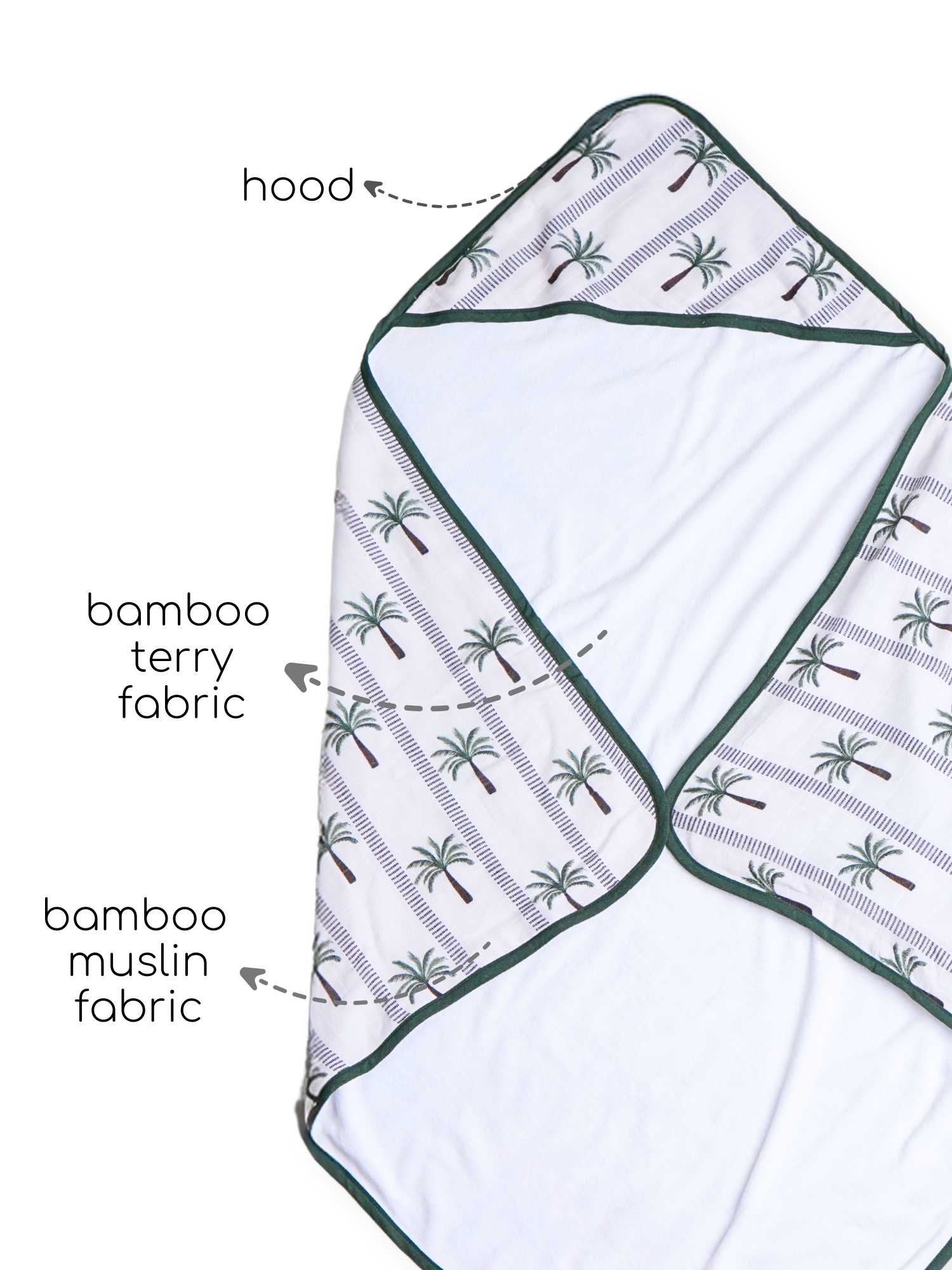 bamboo muslin + terry hooded towel - enchanted garden