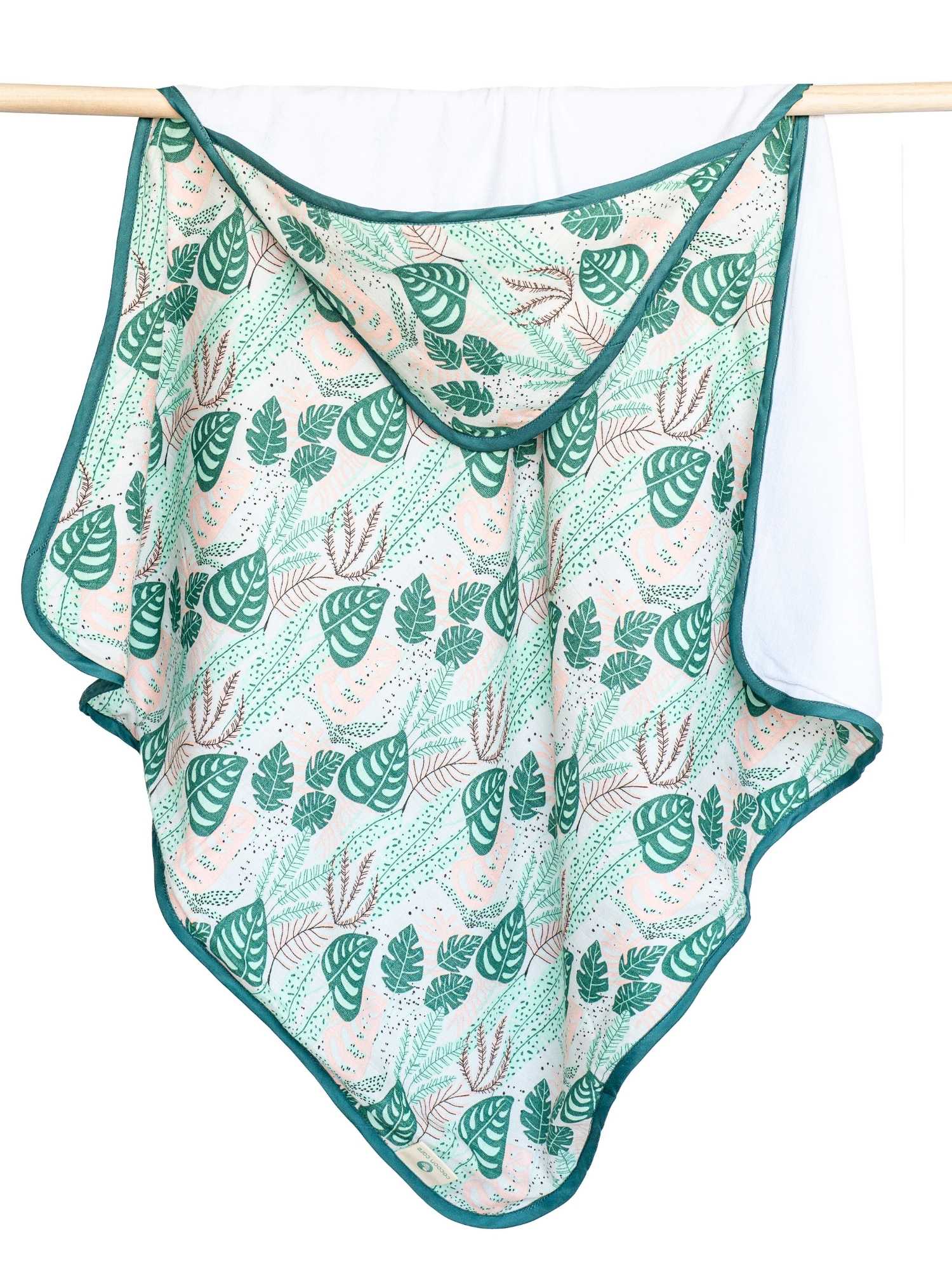 bamboo muslin + terry hooded towel - enchanted garden