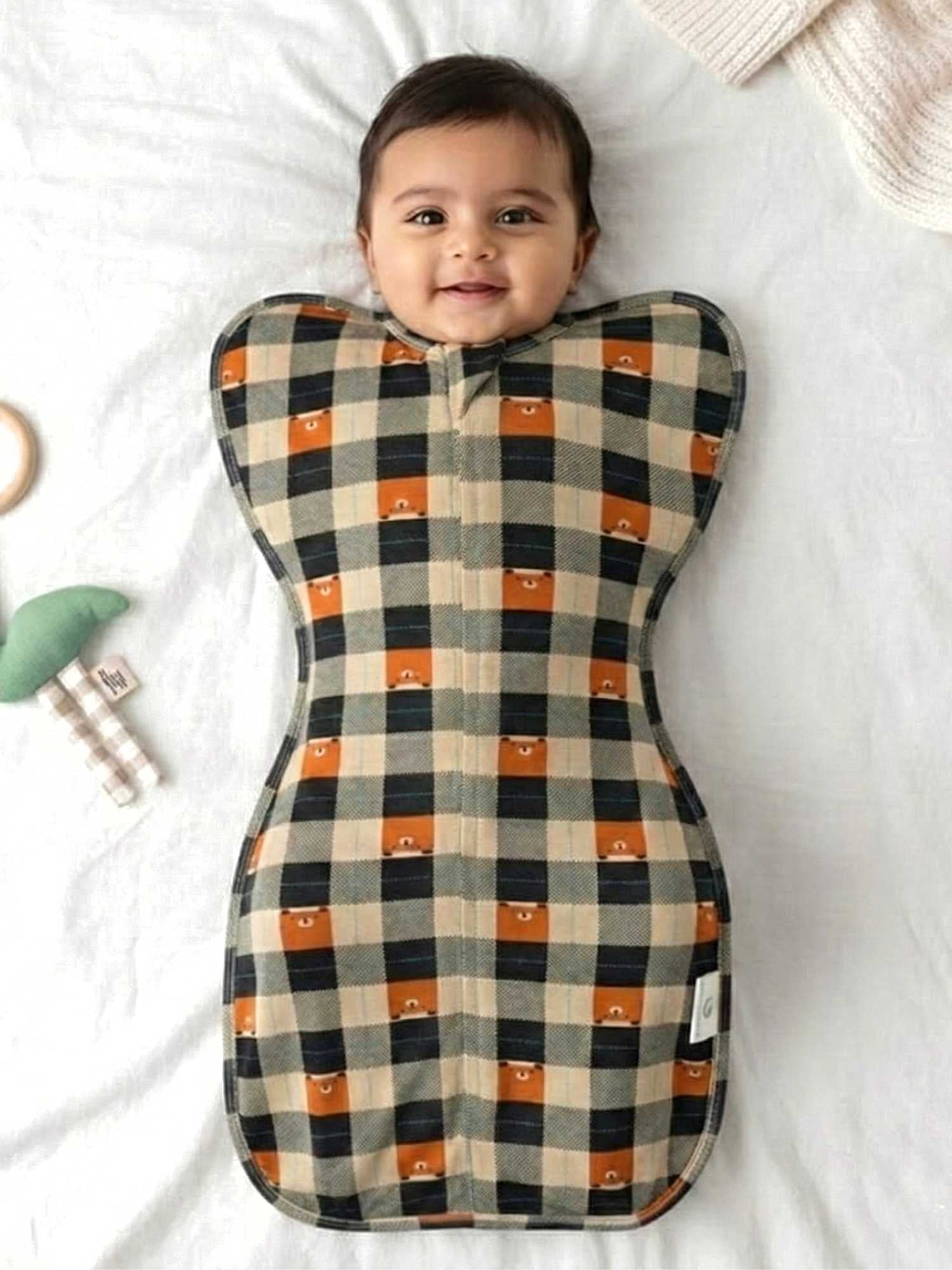 bamboo hands up swaddle pod for baby - prints