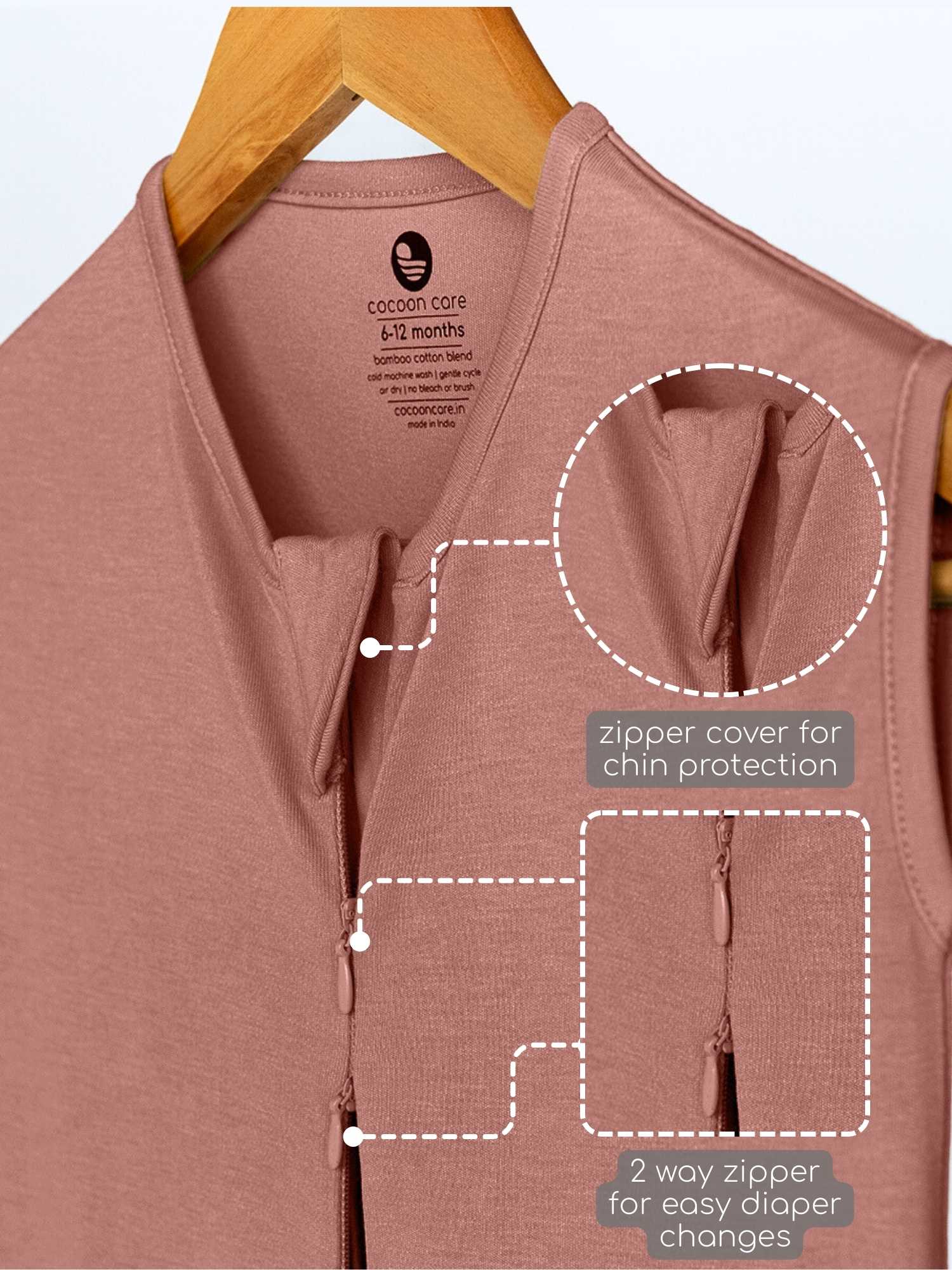 bamboo sleeping bag with foot opening - solid colours