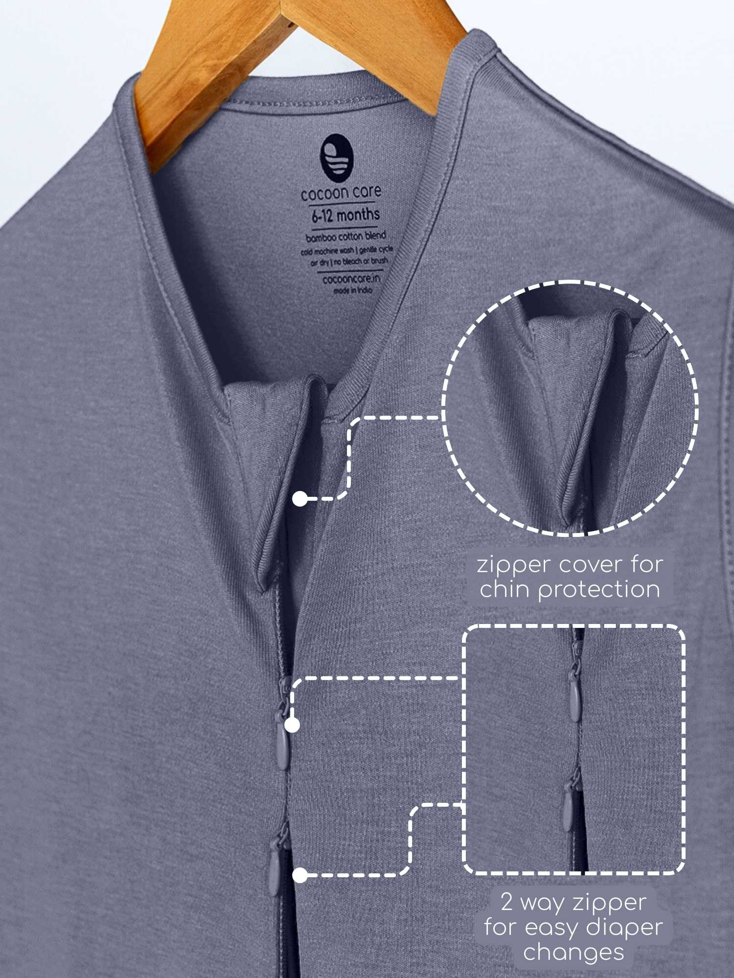 bamboo sleeping bag with foot opening - solid colours