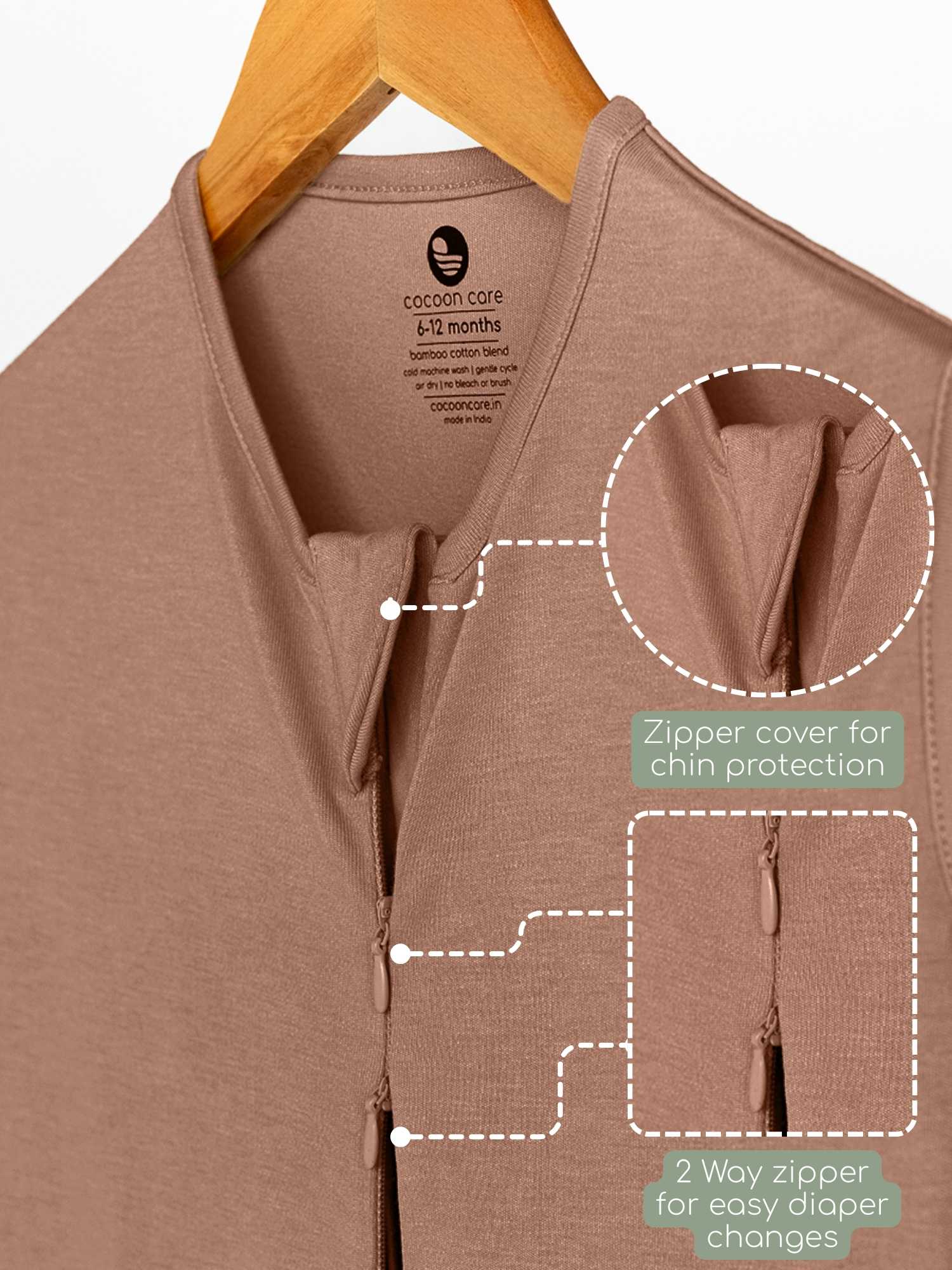 bamboo sleeping bag with foot opening - solid colours