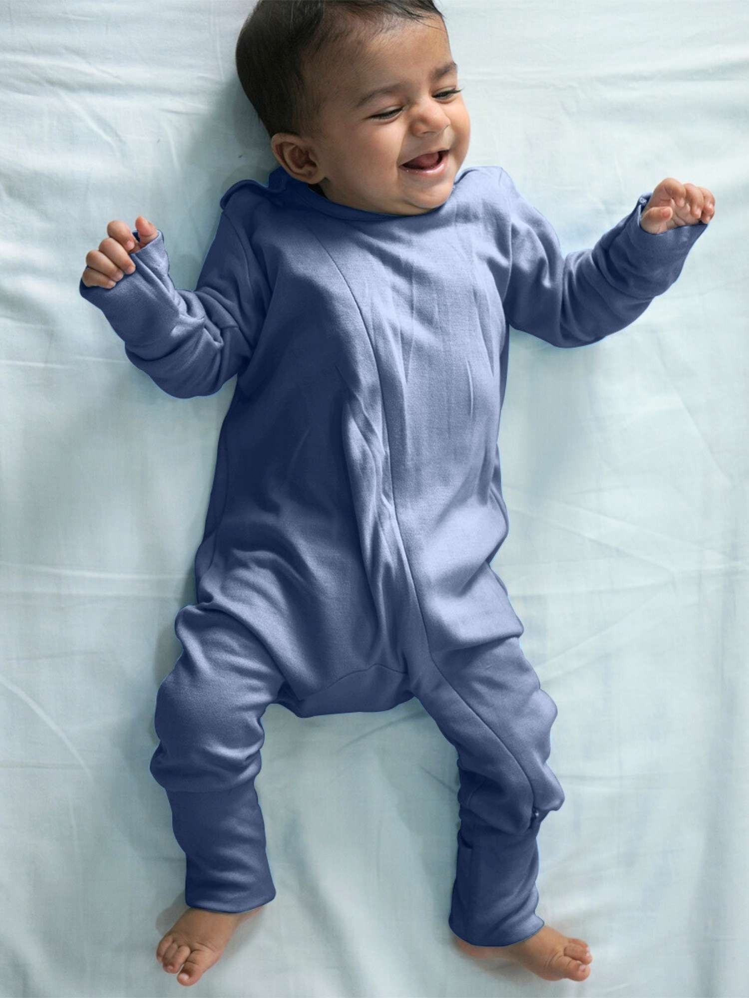 bamboo sleepsuit with reversible mittens & footie