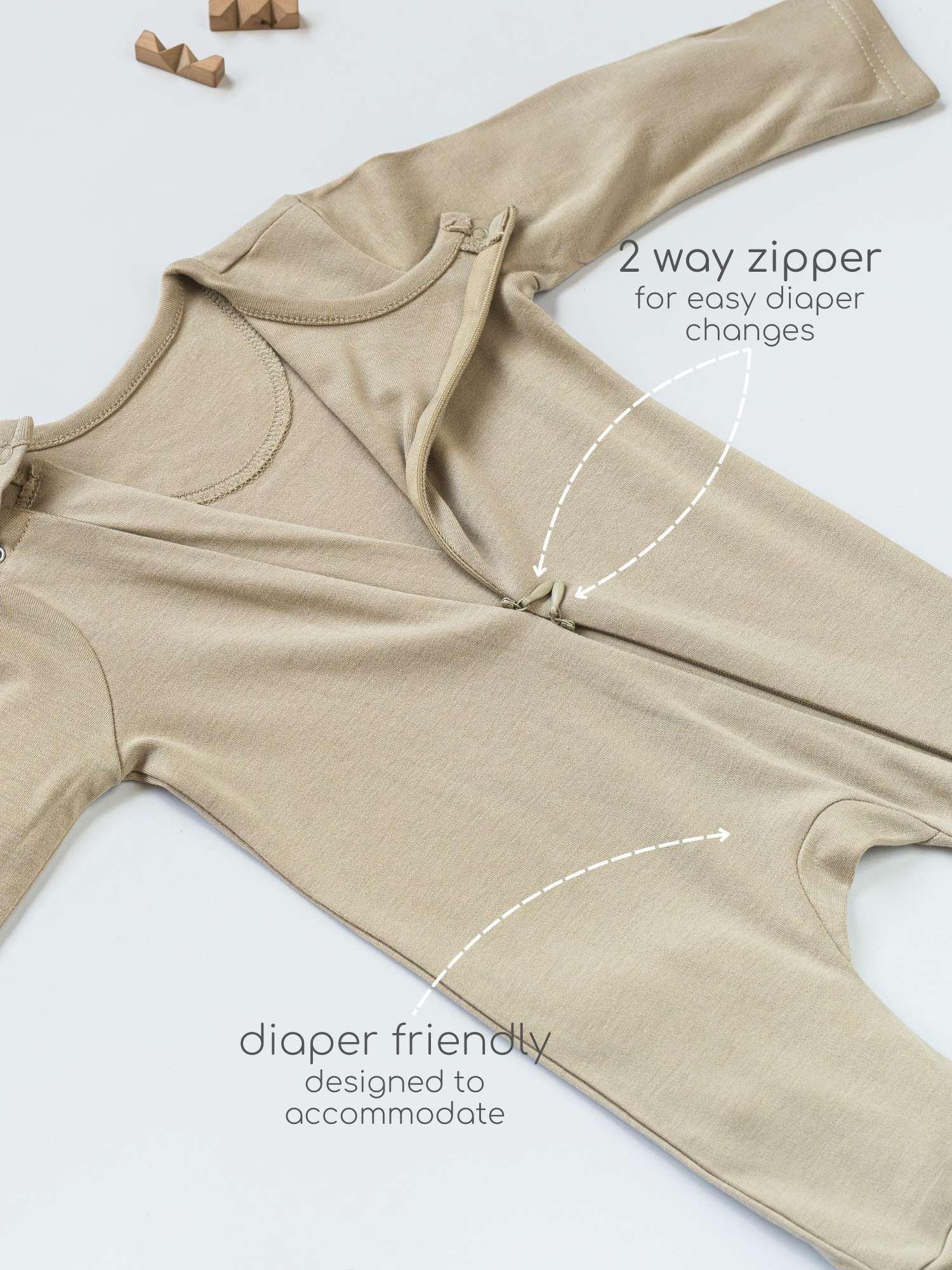 bamboo sleepsuit with reversible mittens & footie