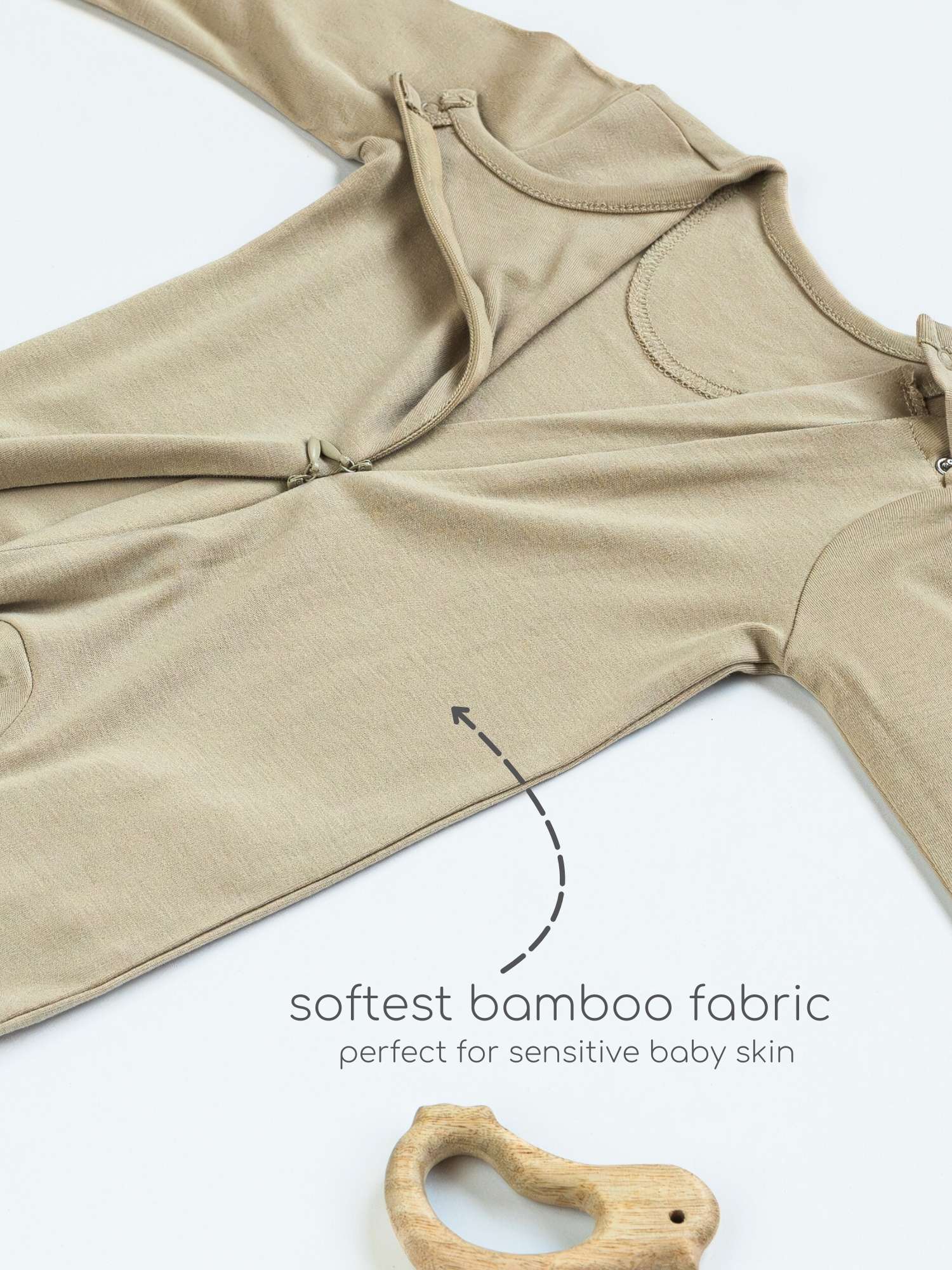 bamboo sleepsuit with reversible mittens & footie
