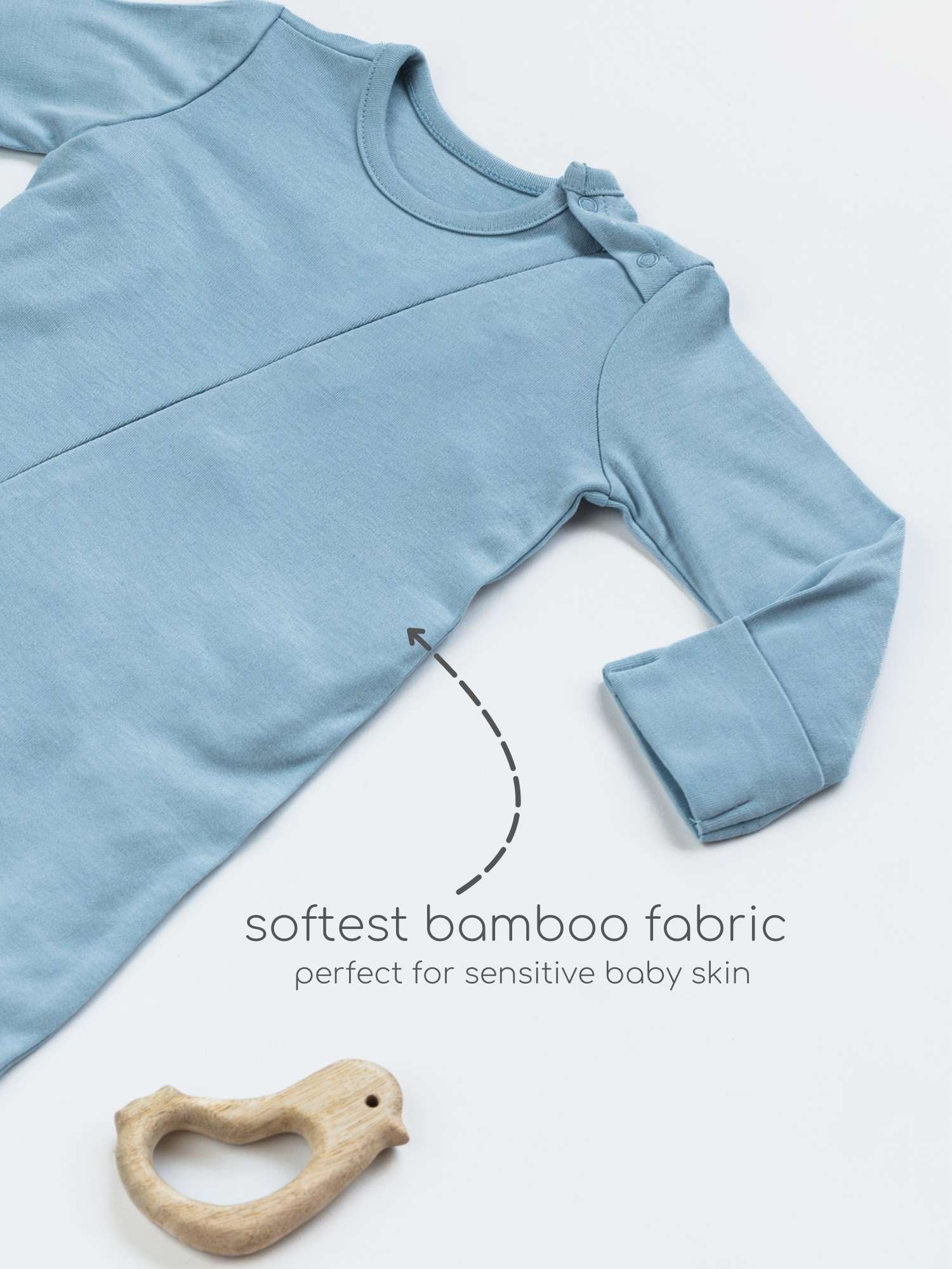 bamboo sleepsuit with reversible mittens & footie